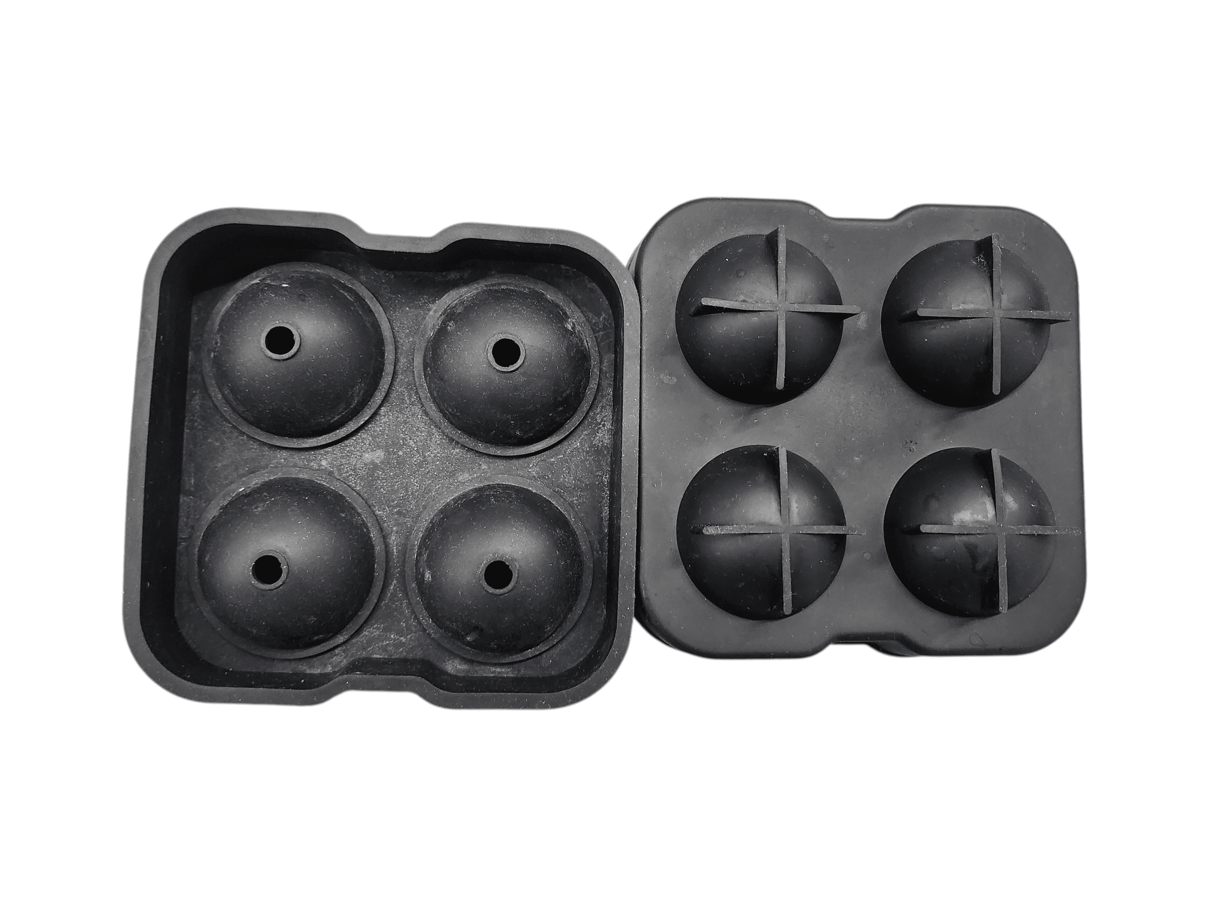 Silicone Ice Ball Mold 4-Cavity Sphere Tray