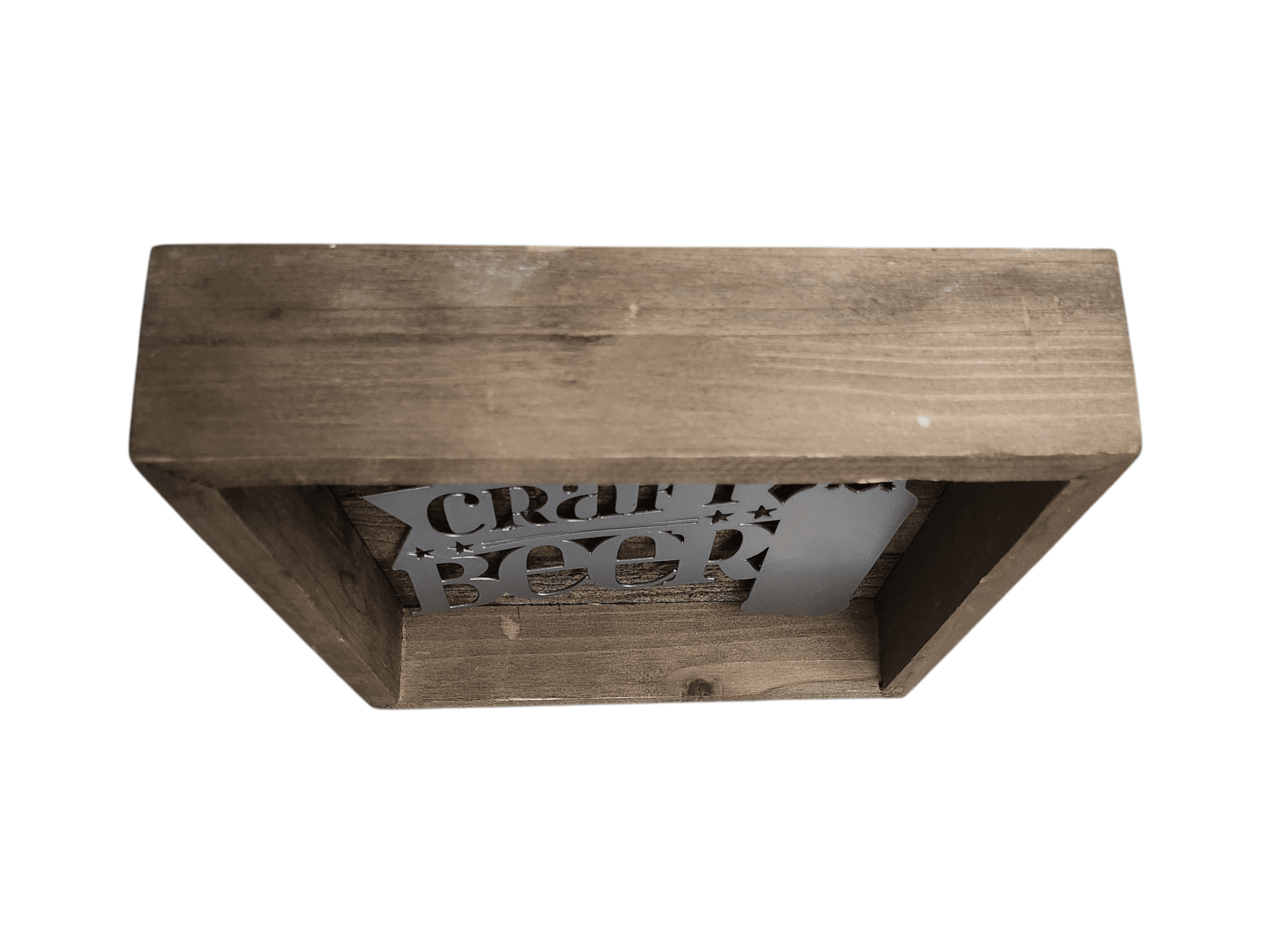 Wooden Shadow Box with Metal Cutout "Craft Beer" Sign - Thumbnail 2