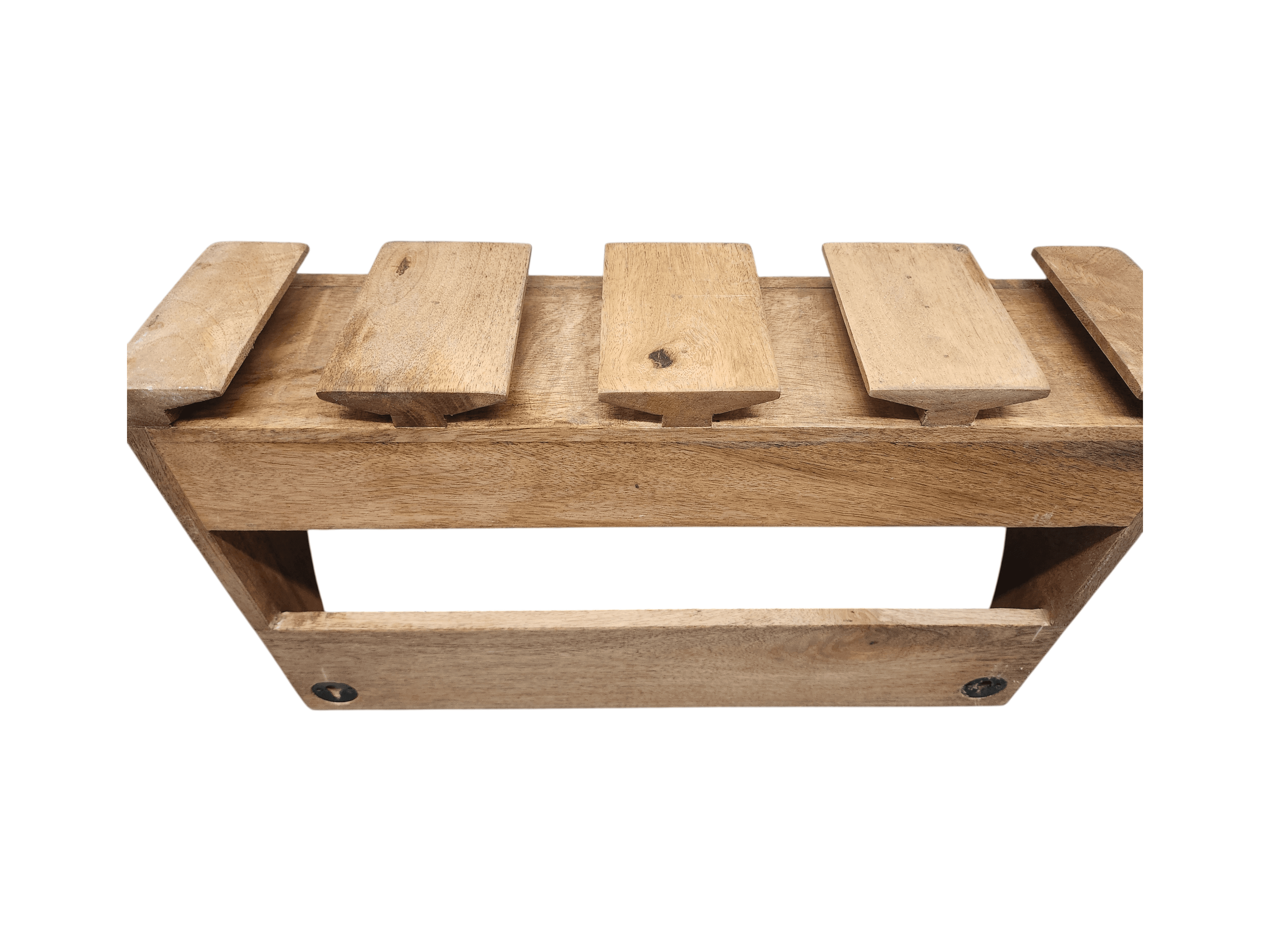 Wooden Wall-Mounted Wine Rack with Glass Slots - Thumbnail 3