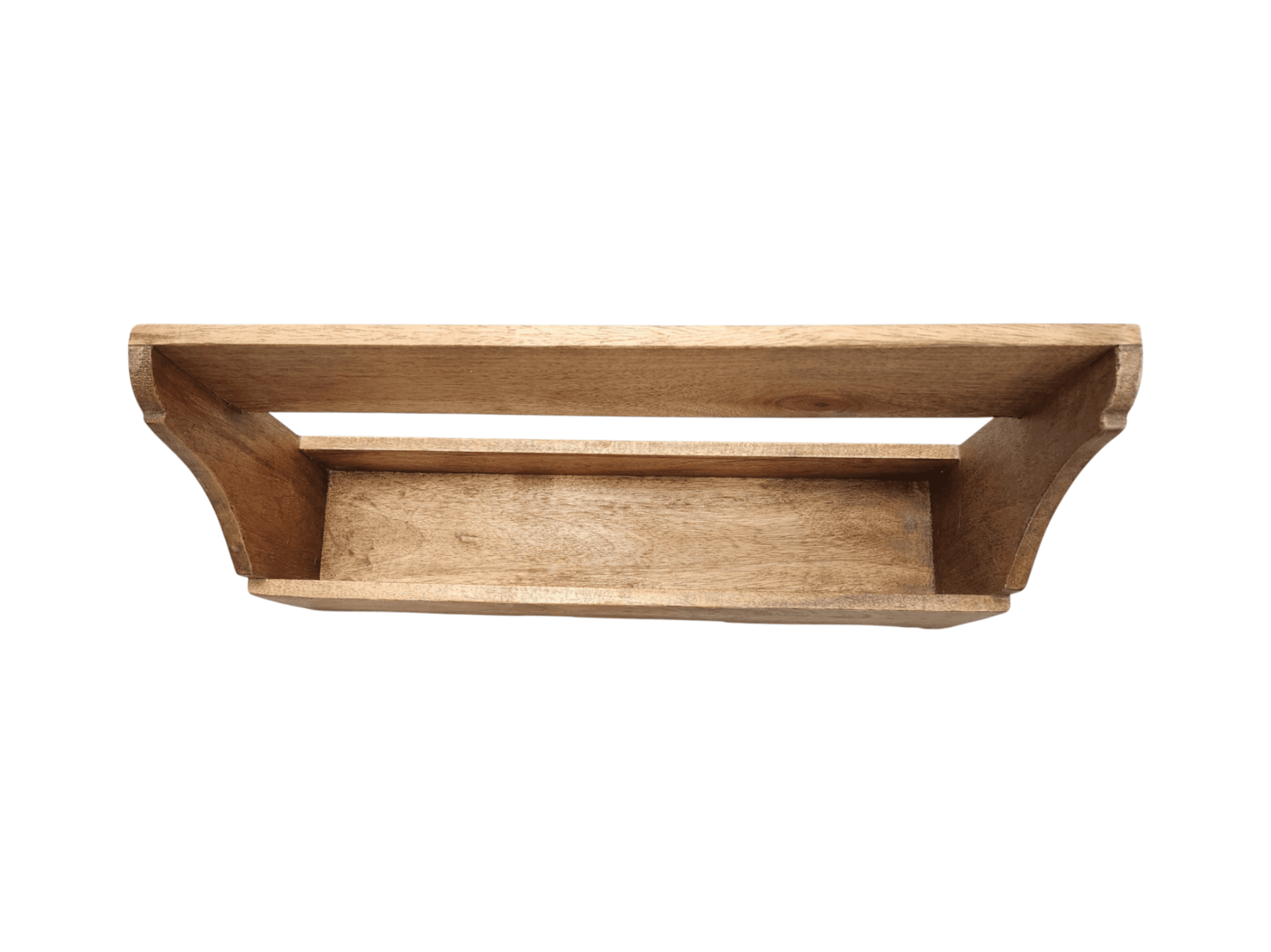 Wooden Wall-Mounted Wine Rack with Glass Slots - Thumbnail 5