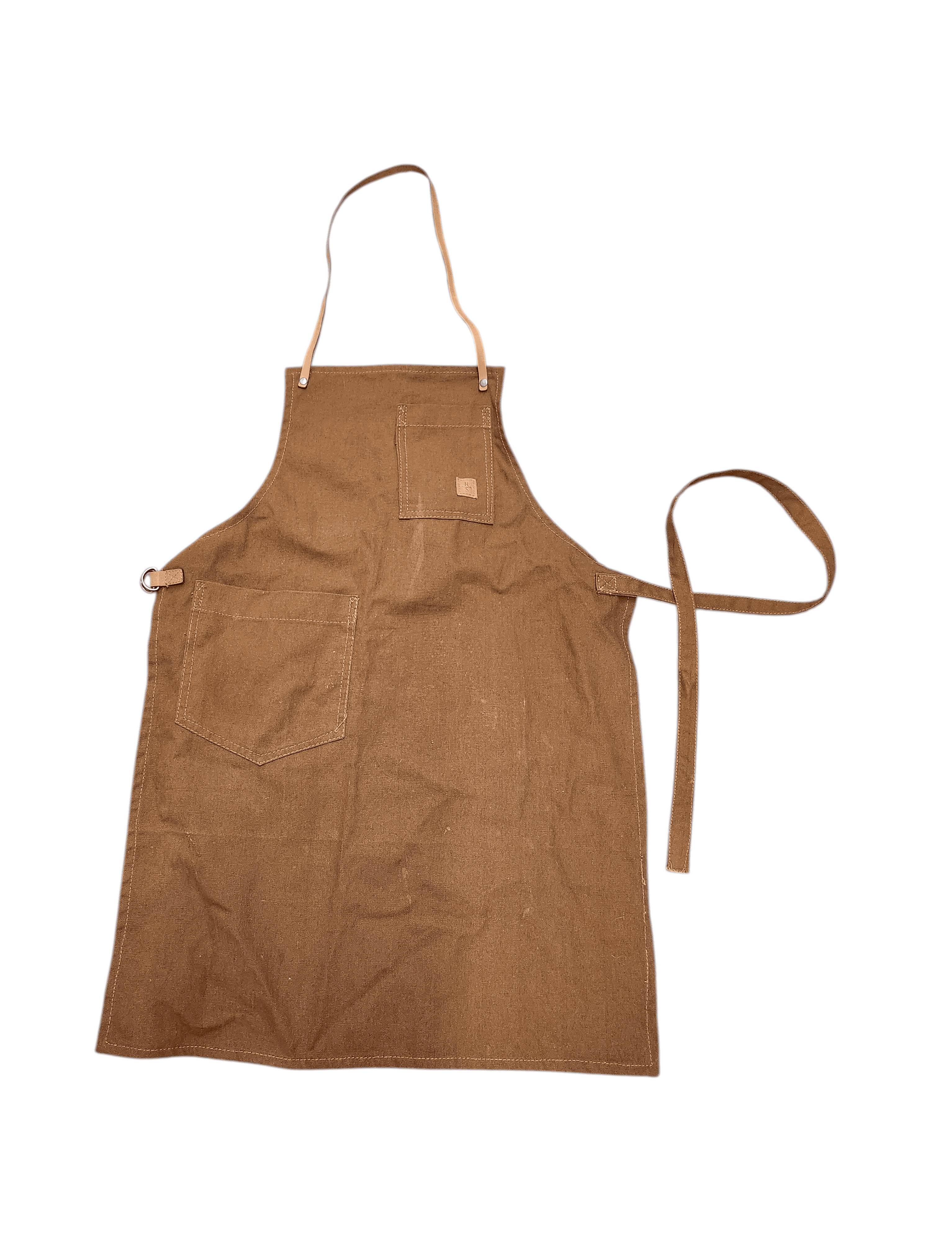 Brown Canvas Apron with Leather Straps
