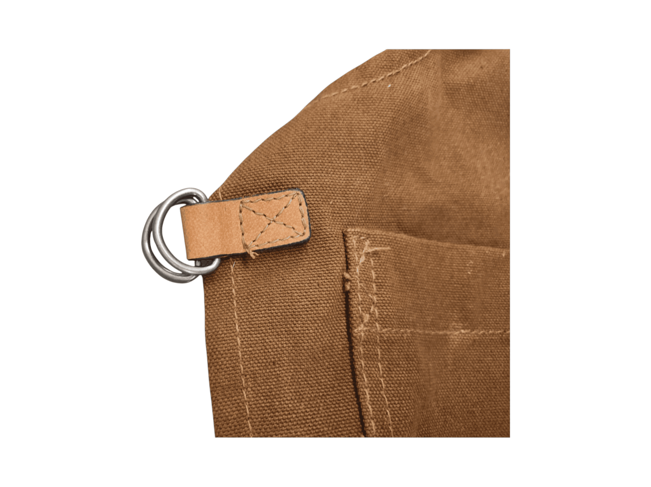 Brown Canvas Apron with Leather Straps - Thumbnail 3