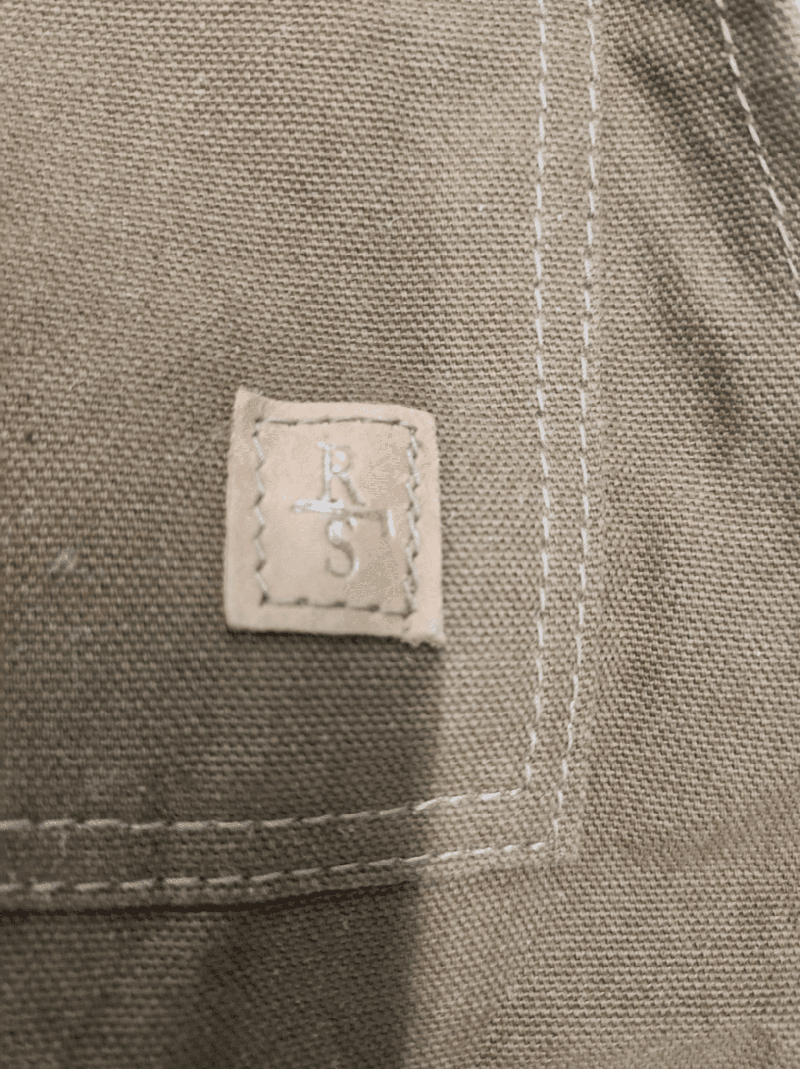 Brown Canvas Apron with Leather Straps - Thumbnail 5