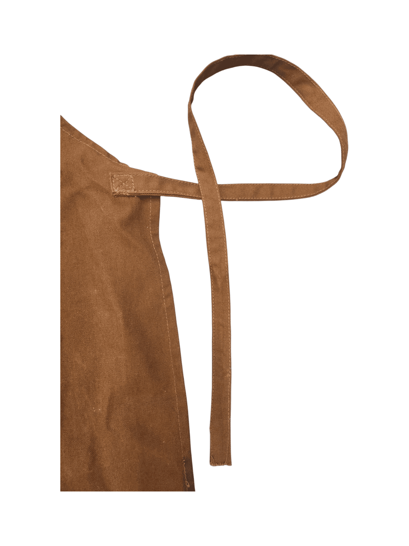 Brown Canvas Apron with Leather Straps - Thumbnail 2