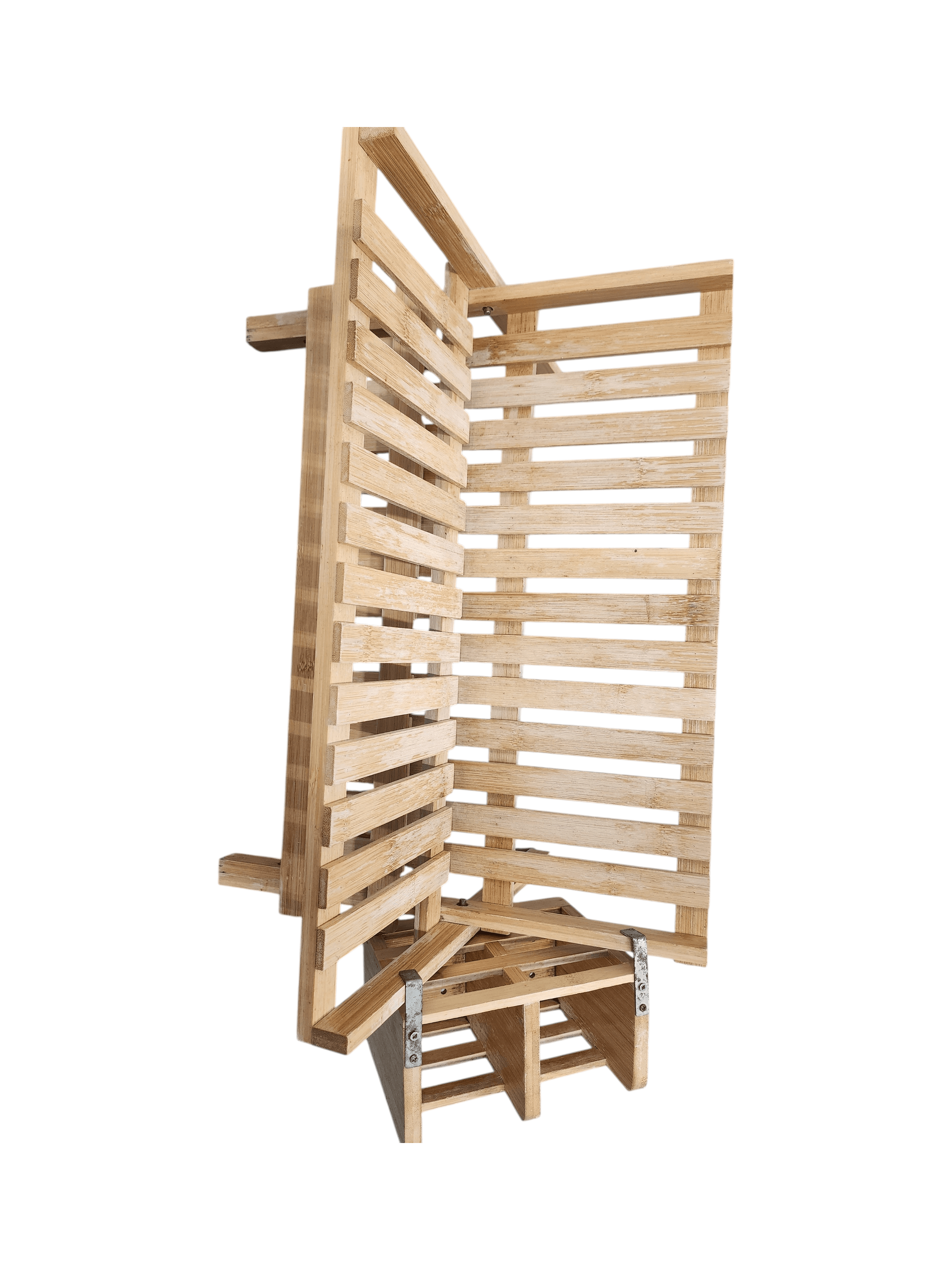Bamboo 2-Tier Collapsible Dish Drying Rack with Utensil Caddy - Thumbnail 4