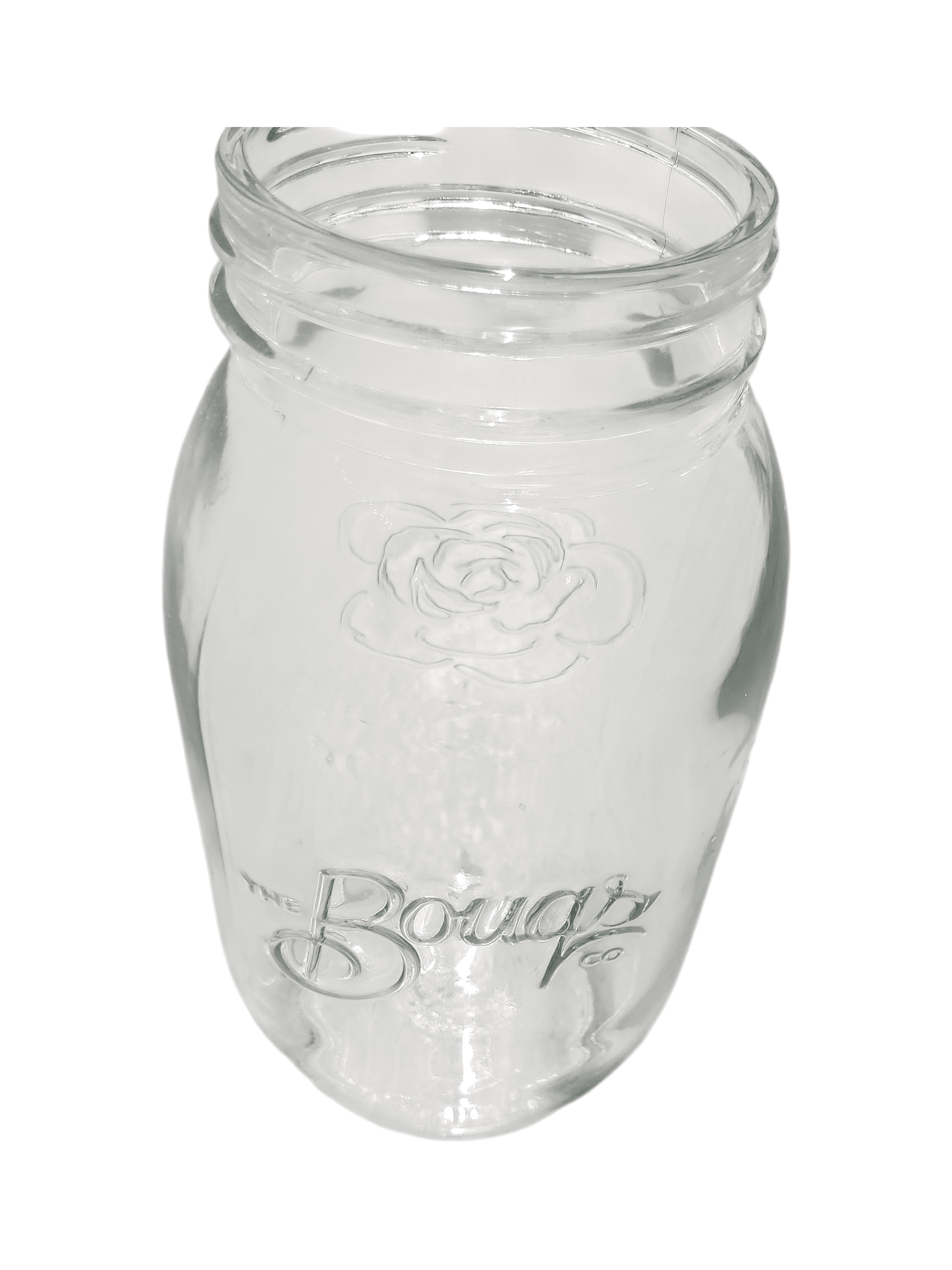 The Bouqs Co Glass Jar with Embossed Rose Design