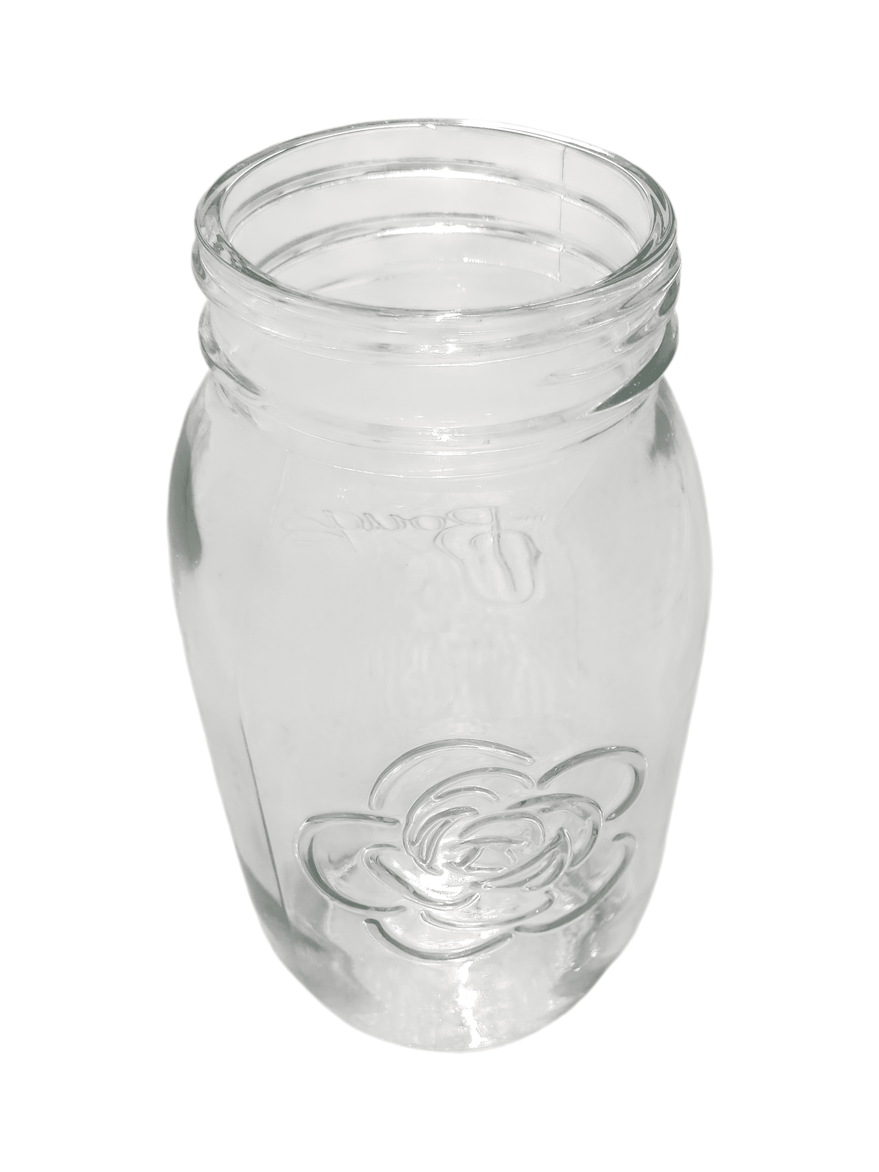 The Bouqs Co Glass Jar with Embossed Rose Design - Thumbnail 3