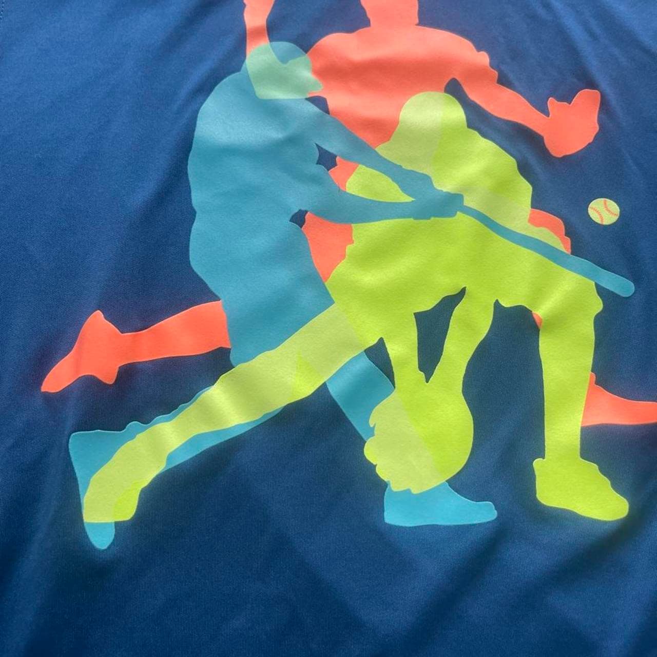 Stay cool during practice, workouts, or game day in this Athletic Works Boys Sleeveless Performance Tank Top. This royal blue athletic tank features a colorful sports graphic with baseball, softball, and other athletic silhouettes across the front, making it a fun choice for active kids. - Thumbnail 2