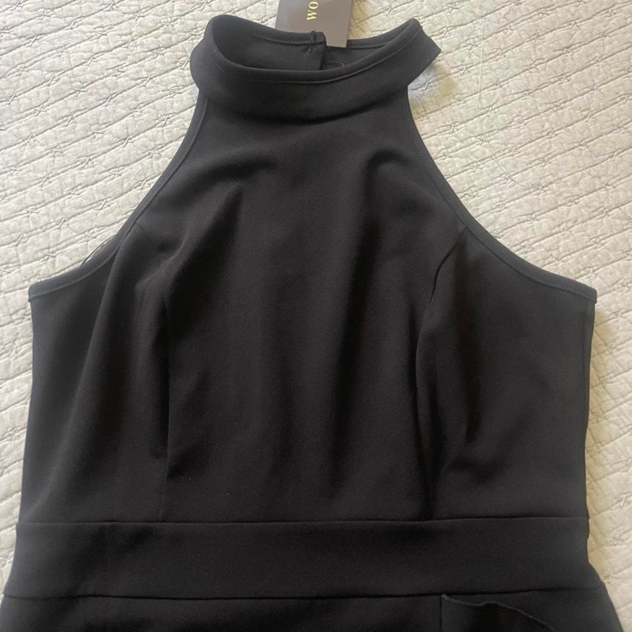 WOOSEA Black Maxi Dress with Ruffle Detail Size Large - Thumbnail 2