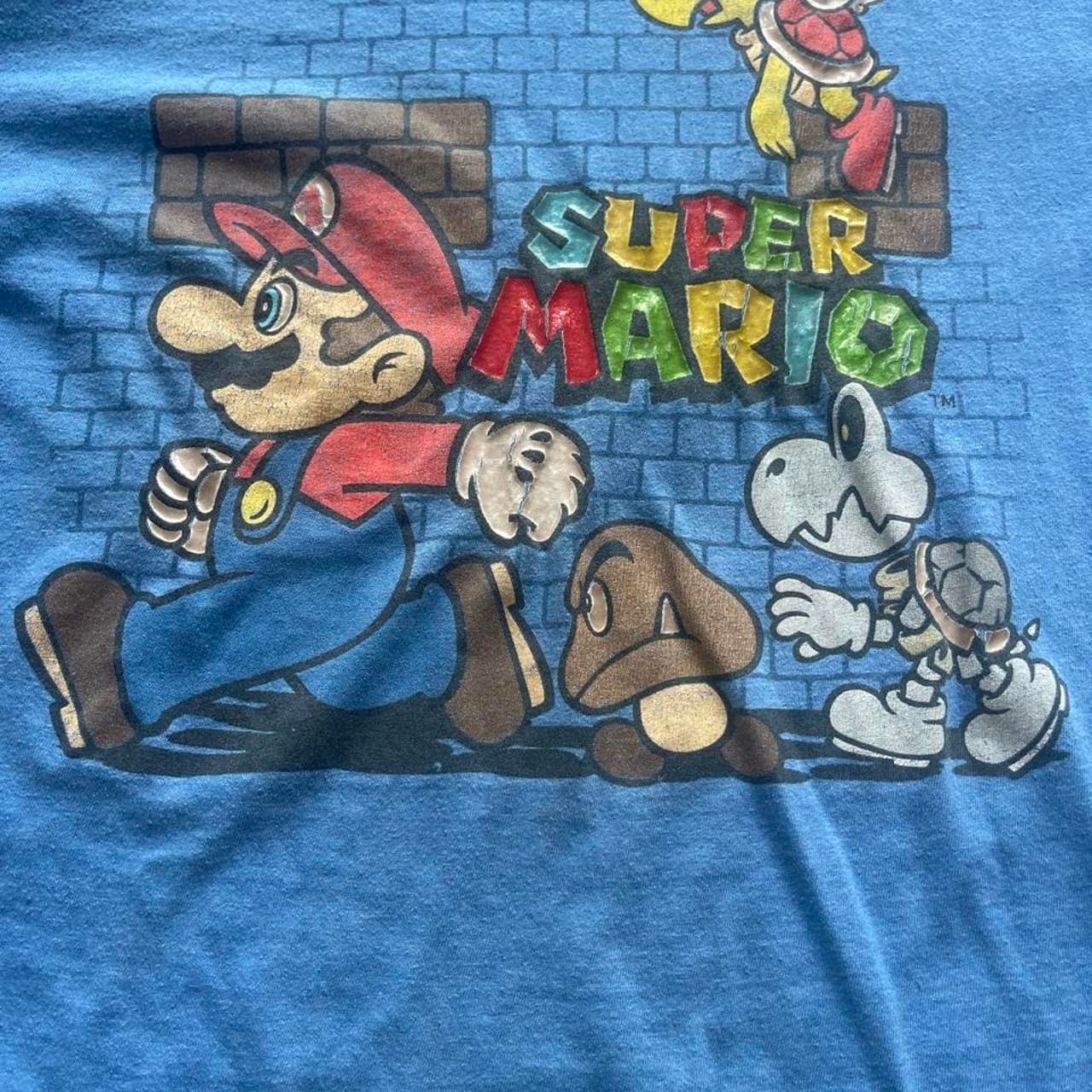 Super Mario Kids Graphic T-Shirt Blue Size L - Thumbnail 2