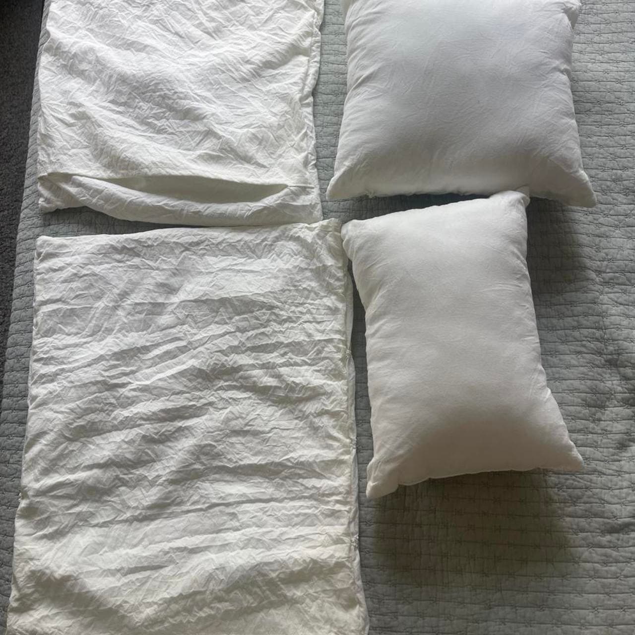 4-Piece White Pintuck Bedding & Pillow Set - Thumbnail 7