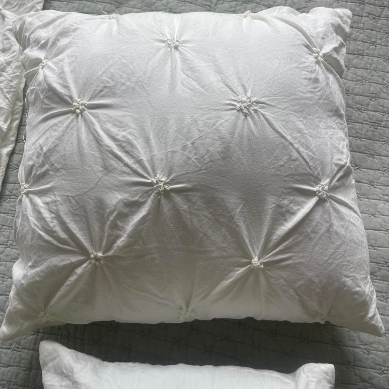 4-Piece White Pintuck Bedding & Pillow Set - Thumbnail 4