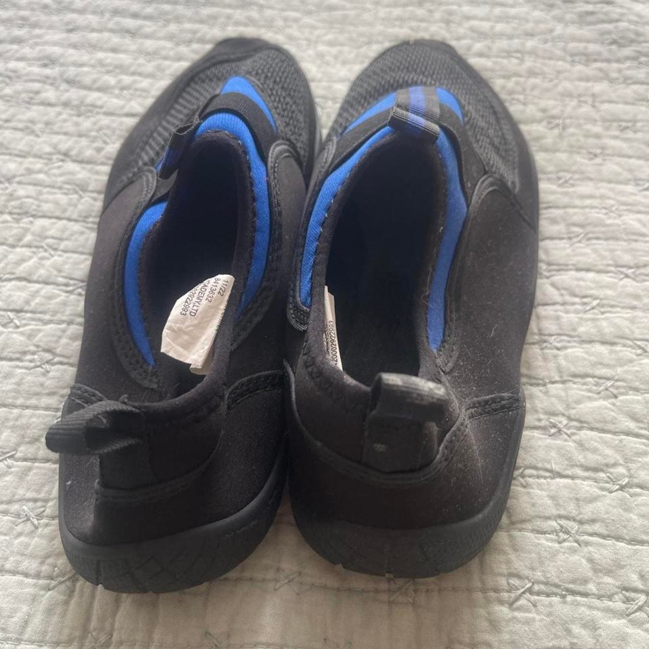 Toddler Slip-On Water Shoes Black Blue Size 6 - Thumbnail 2