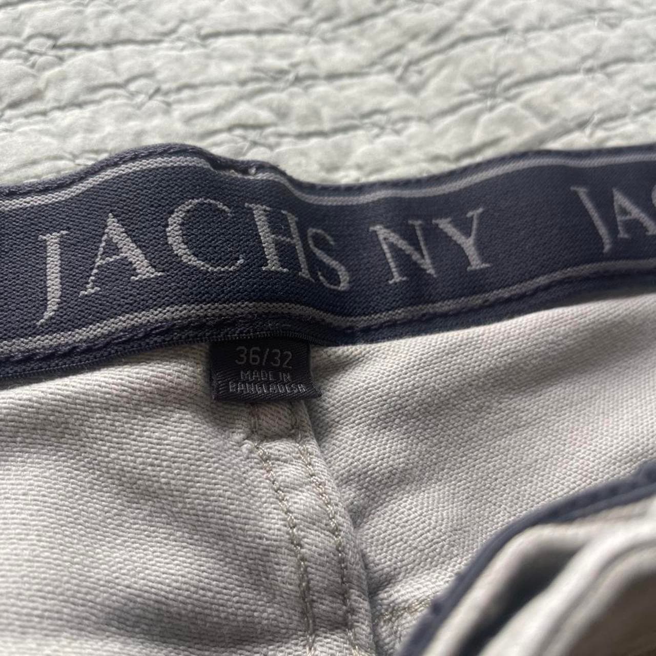 JACHS NY men’s pants in a versatile light tan color. Designed with a classic five-pocket style and a comfortable straight-leg fit, these pants are easy to pair with everything from T-shirts and polos to button-downs. The soft stretch fabric provides all-day comfort while maintaining a clean, polished look. - Thumbnail 4