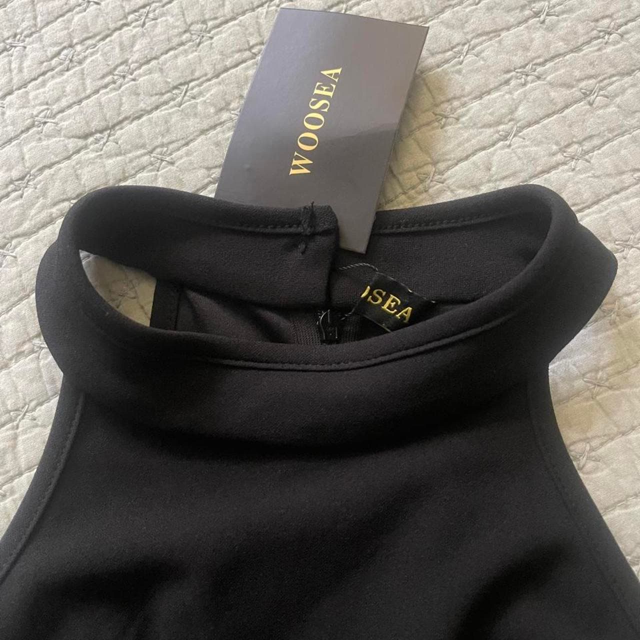 WOOSEA Black Maxi Dress with Ruffle Detail Size Large - Thumbnail 3