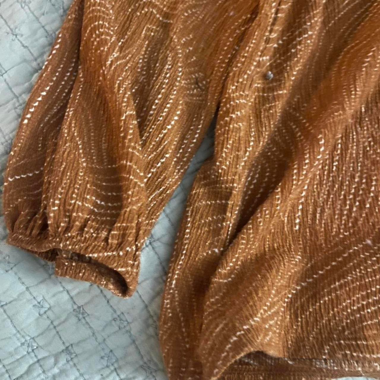 Ann Taylor orange blouse with ruffle detail Size L #blouse #feminine #orange #ruffles - Thumbnail 2