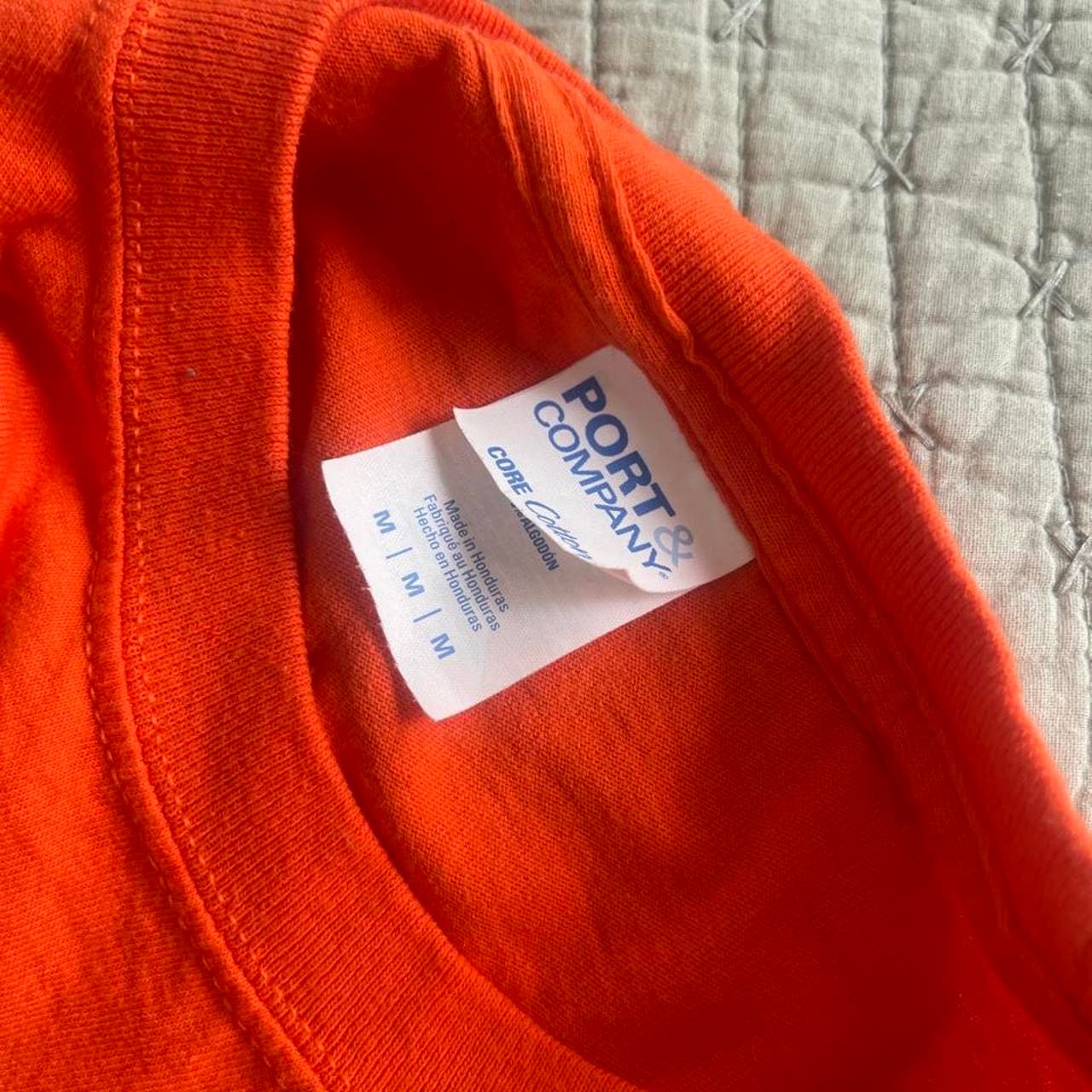 Port & Company orange One Academy Fight Team T-shirt with black circular graphic, size M #mma #fightteam #orange #tshirts - Thumbnail 3