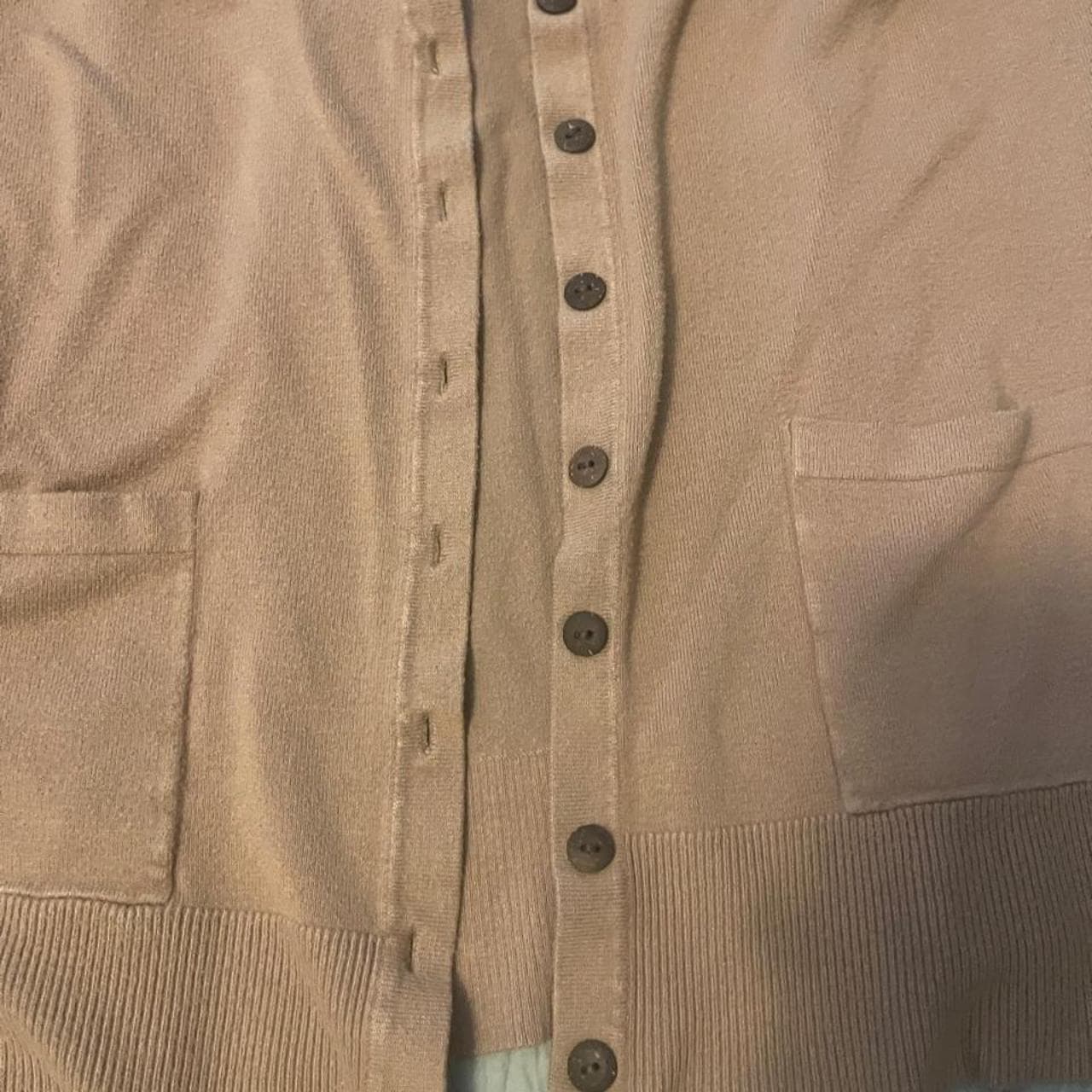 14th & Union cardigan in size M. Pink with brown elbow patches. #cardigan #elbopatches - Thumbnail 2