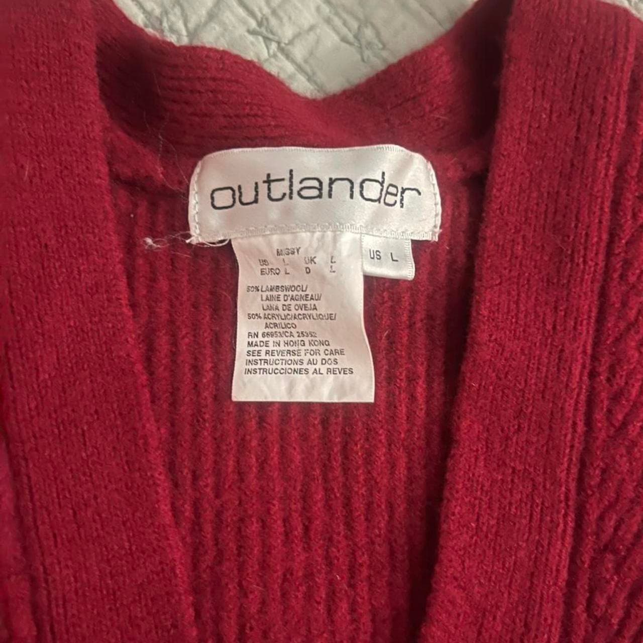 Outlander red button up vest Size L #knitwear #vests #red - Thumbnail 3