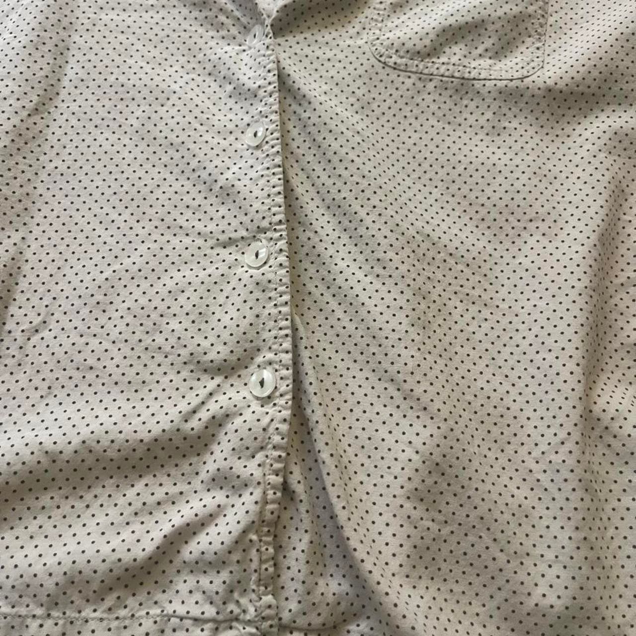 Classic Elements cream & white polka dot button-up shirt in a L #classic #preppy #polkadots #buttonups - Thumbnail 2