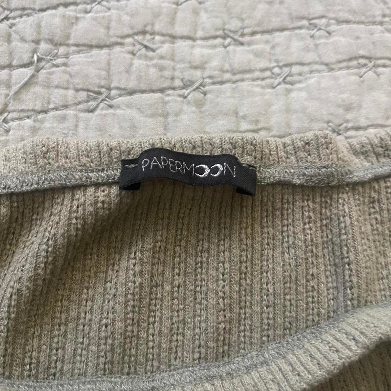Papermoon olive green ribbed knit blouse #papermoon #ribbed - Thumbnail 3