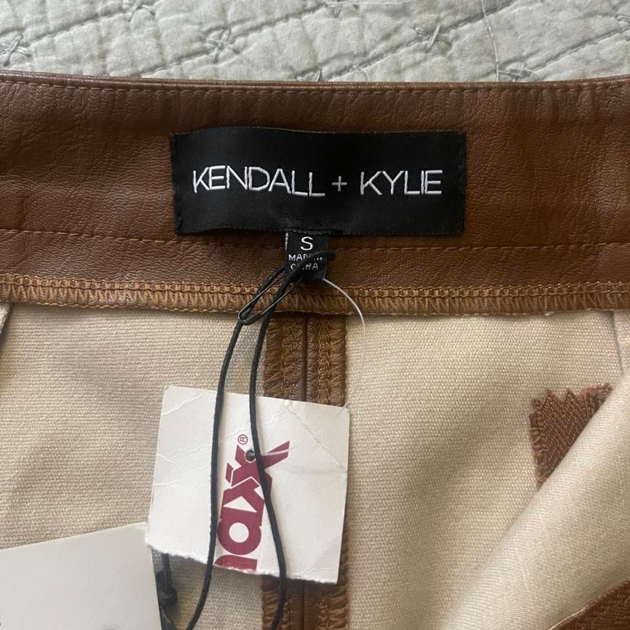 Kendall + Kylie Brown Faux Leather Mini Skirt Size S NWT - Thumbnail 5