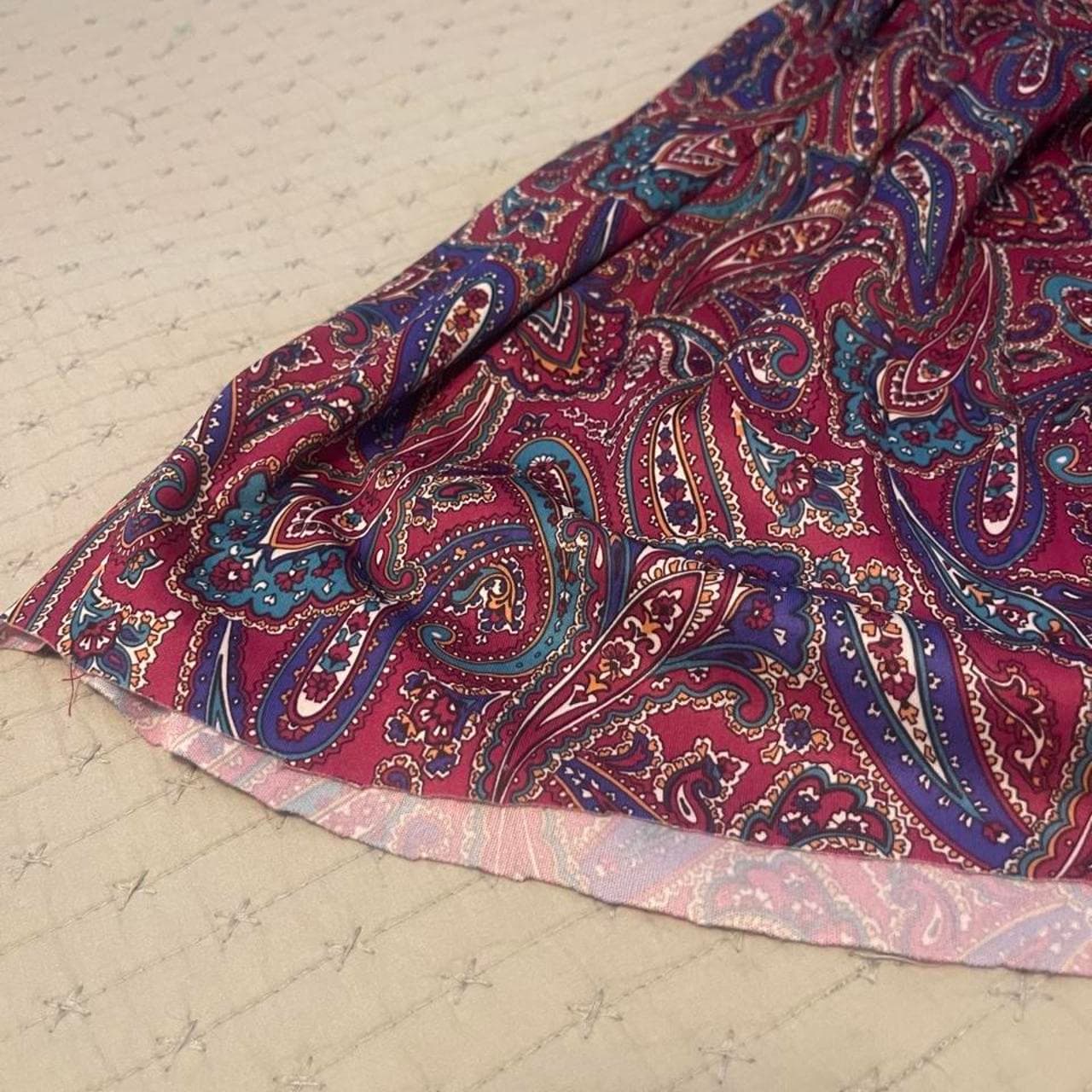 Red, blue, and purple paisley print dress #paisley - Thumbnail 2