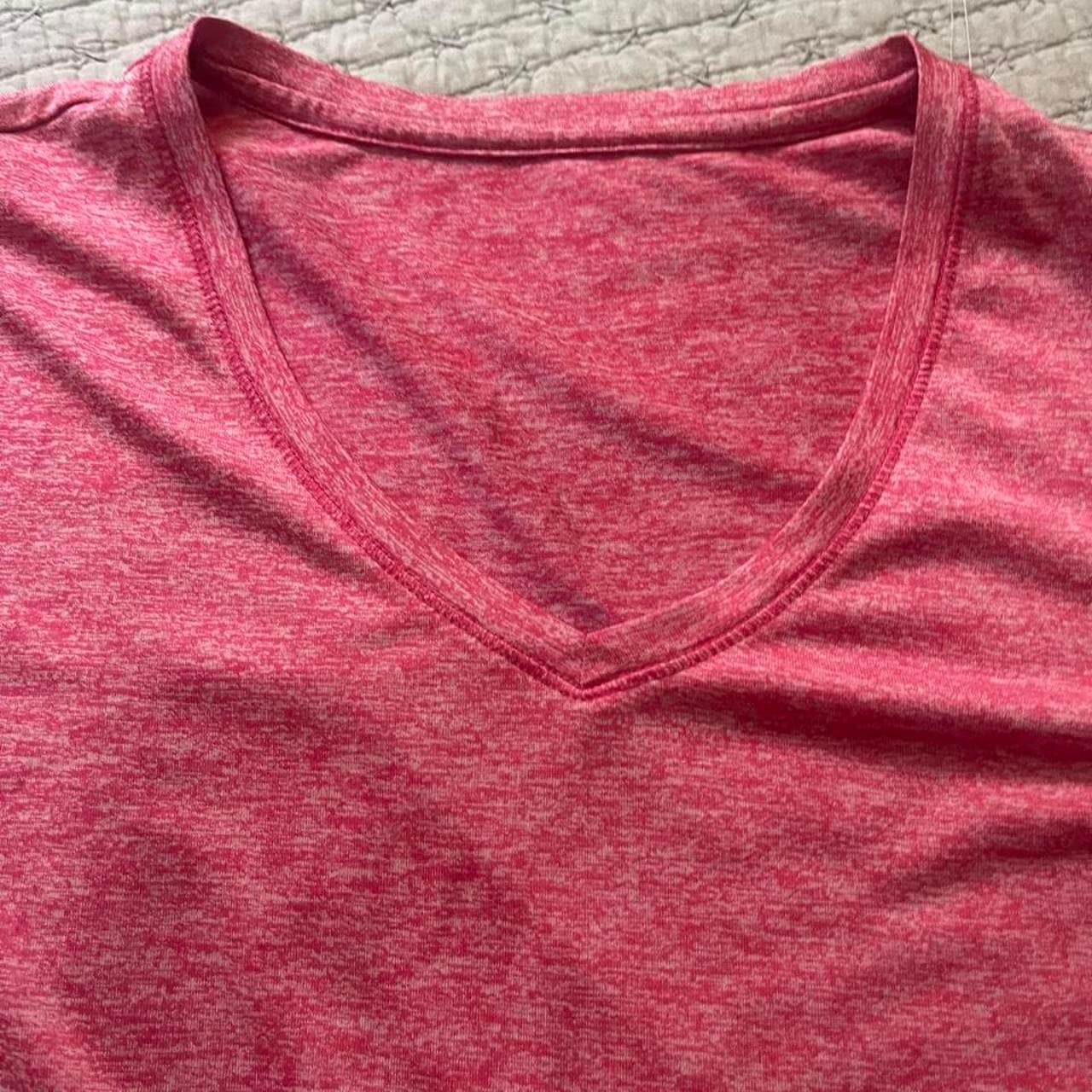 Pink heathered v-neck t-shirt #vneck #heathered #pink - Thumbnail 2