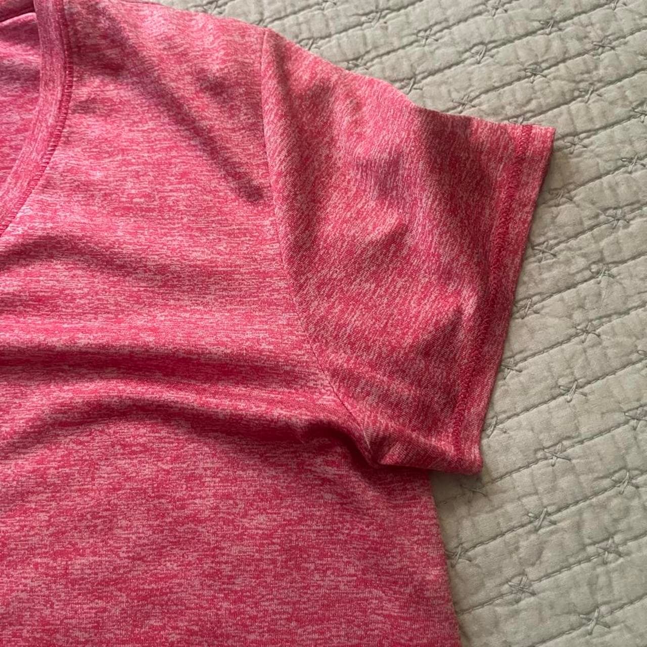 Pink heathered v-neck t-shirt #vneck #heathered #pink - Thumbnail 3