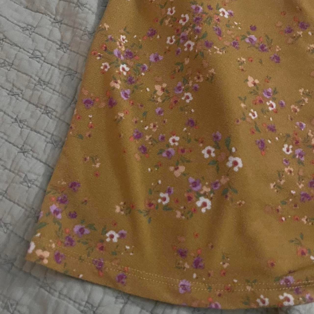 Pink Rose Yellow Floral Sequin Dress Size L - Thumbnail 2