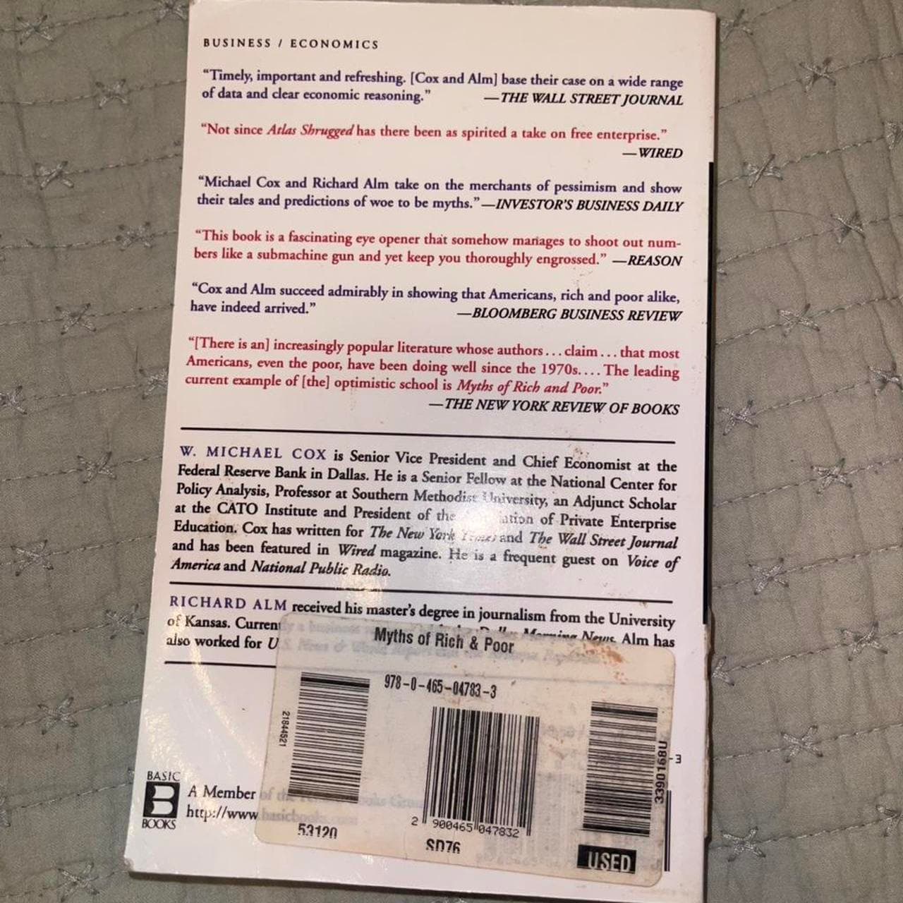 Myths of Rich & Poor by Cox and Alm Hardcover - Thumbnail 2