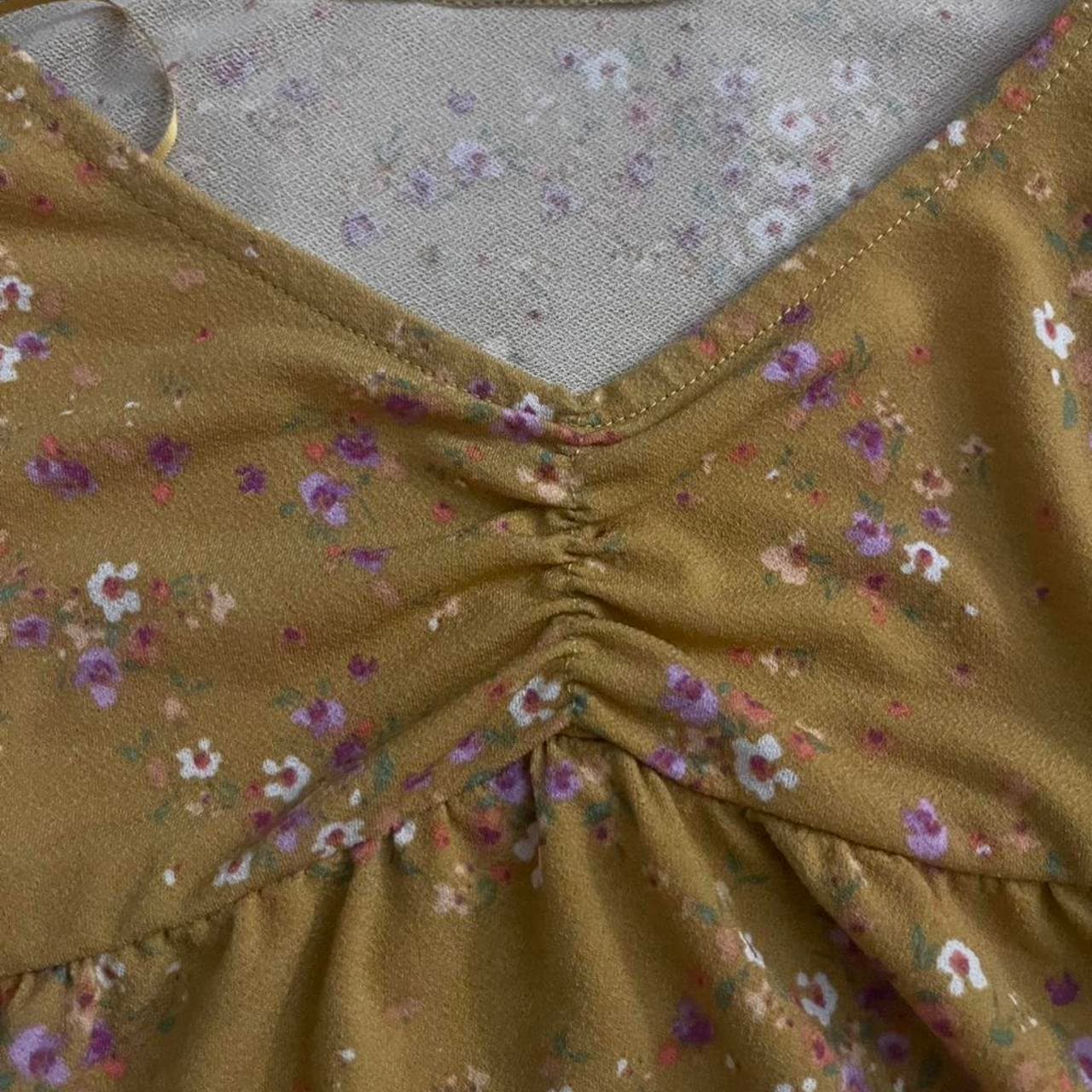 Pink Rose Yellow Floral Sequin Dress Size L - Thumbnail 3
