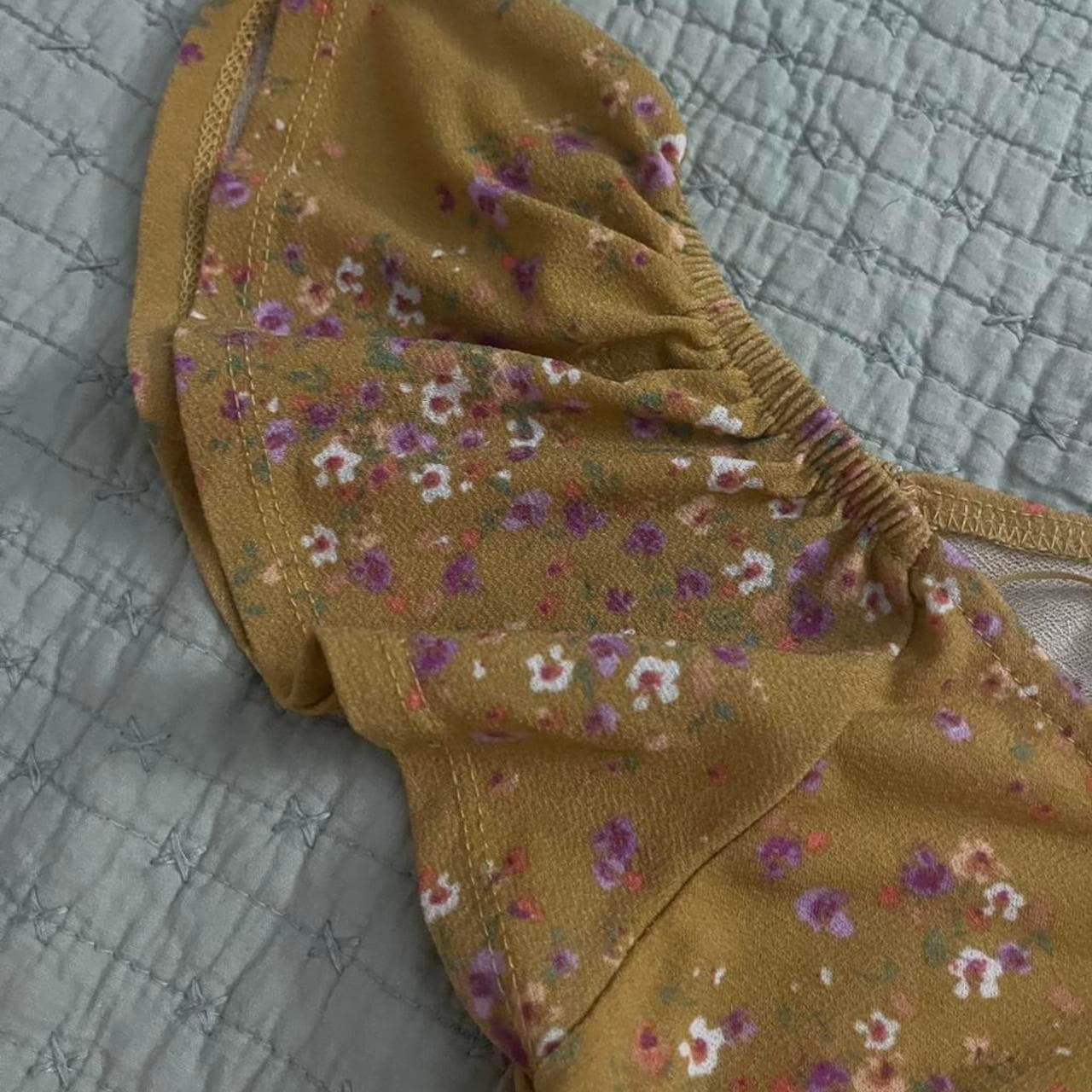 Pink Rose Yellow Floral Sequin Dress Size L - Thumbnail 4