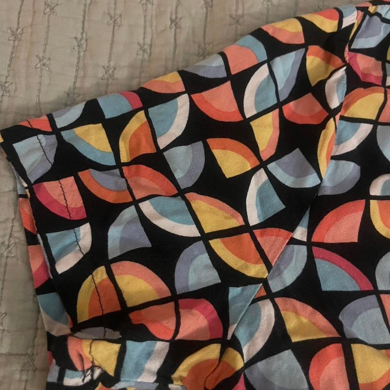Miss Selfridge XL Multicolor Abstract Button-Up Blouse - Thumbnail 4