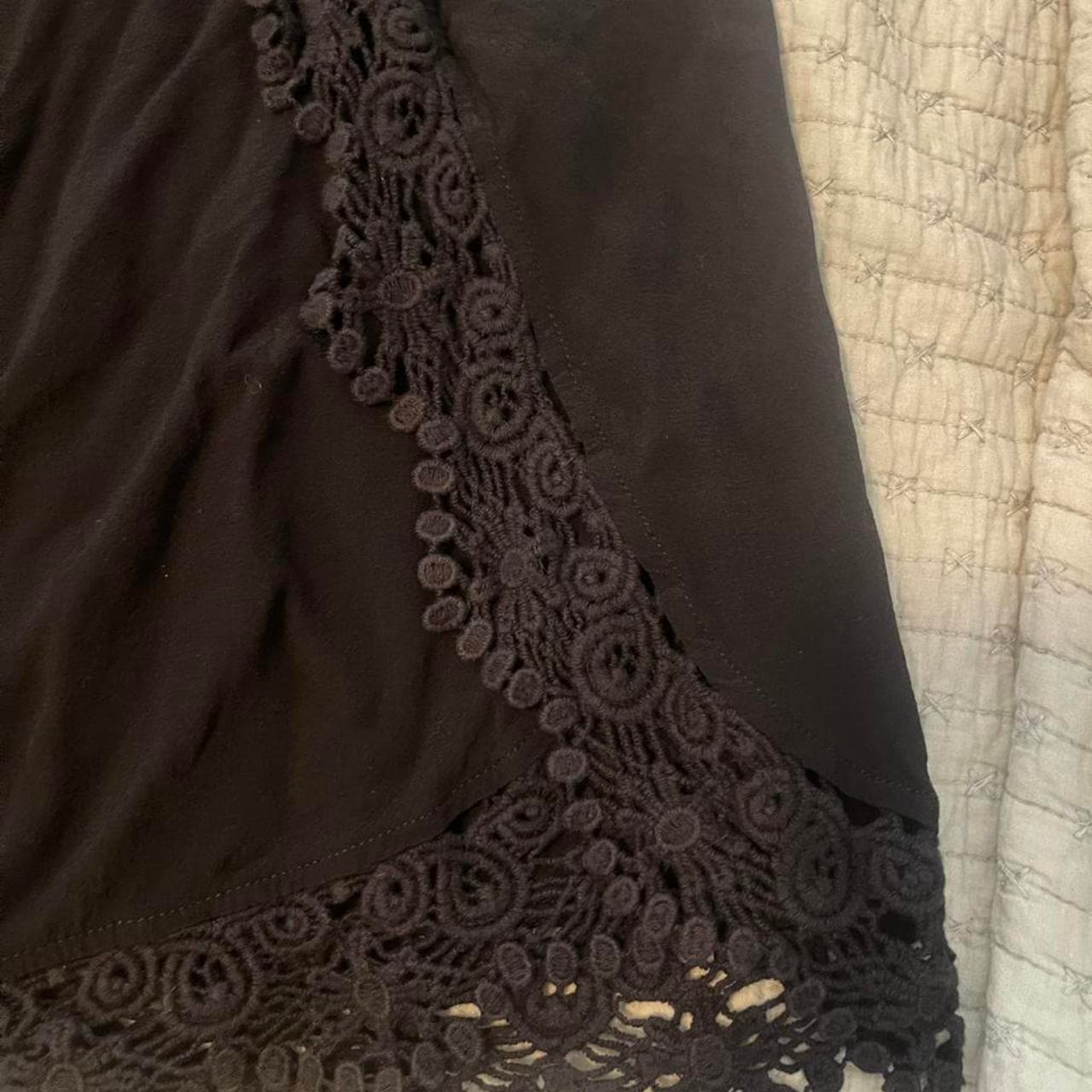 Black Lace Babydoll Dress with Bow Detail, Size XL - Thumbnail 2