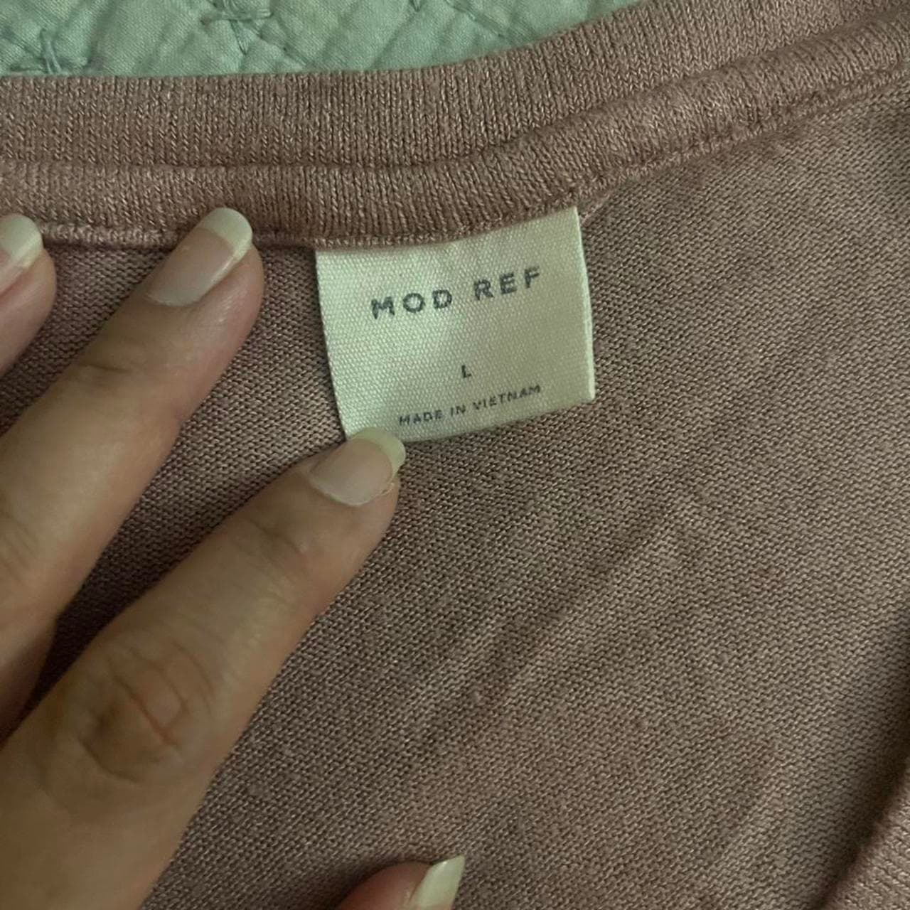 Mod Ref Pink V-Neck Cotton Top Size L - Thumbnail 2