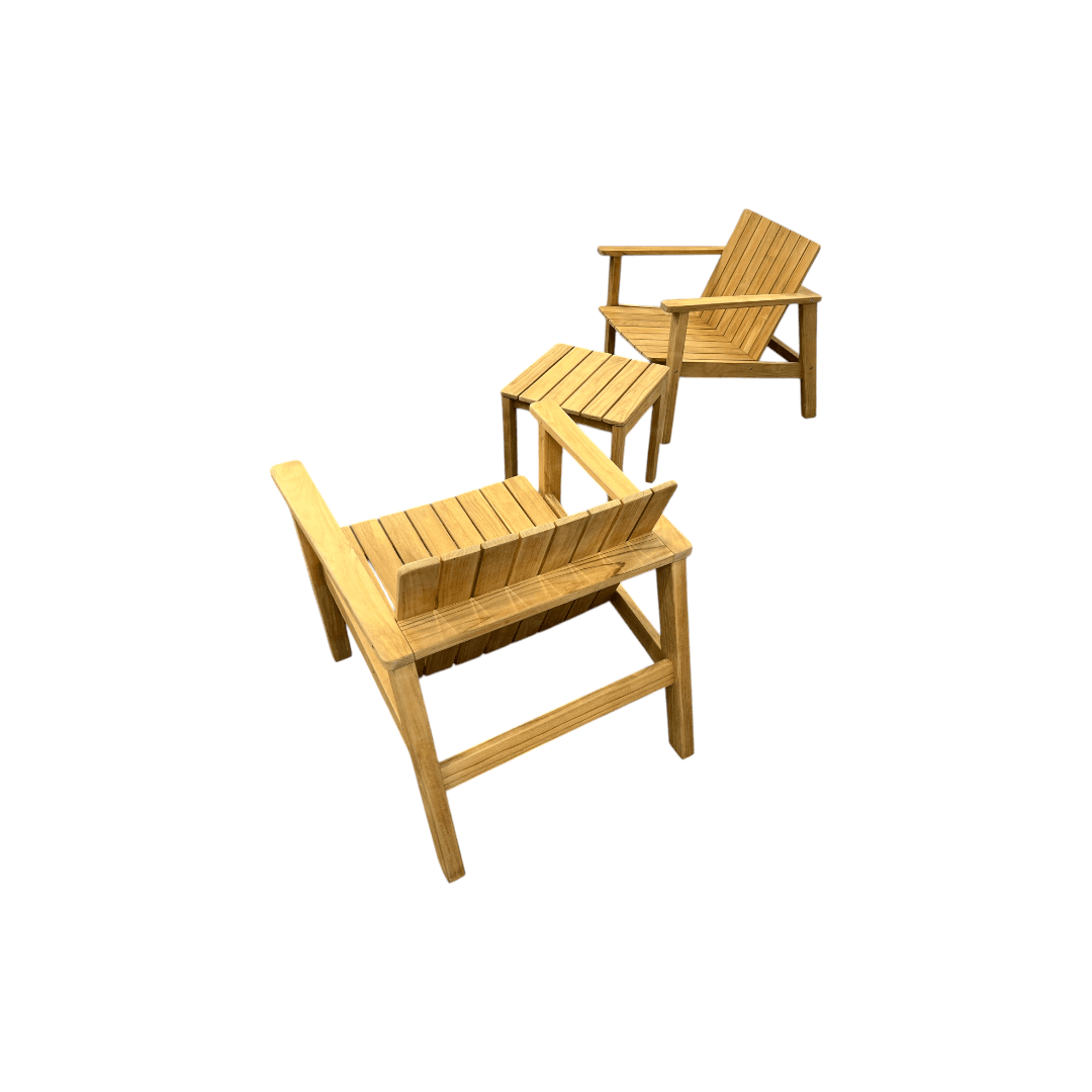 Neighbor Low Chair Teak Adirondack With Low Outdoor Side Table Set of 3 - Thumbnail 7