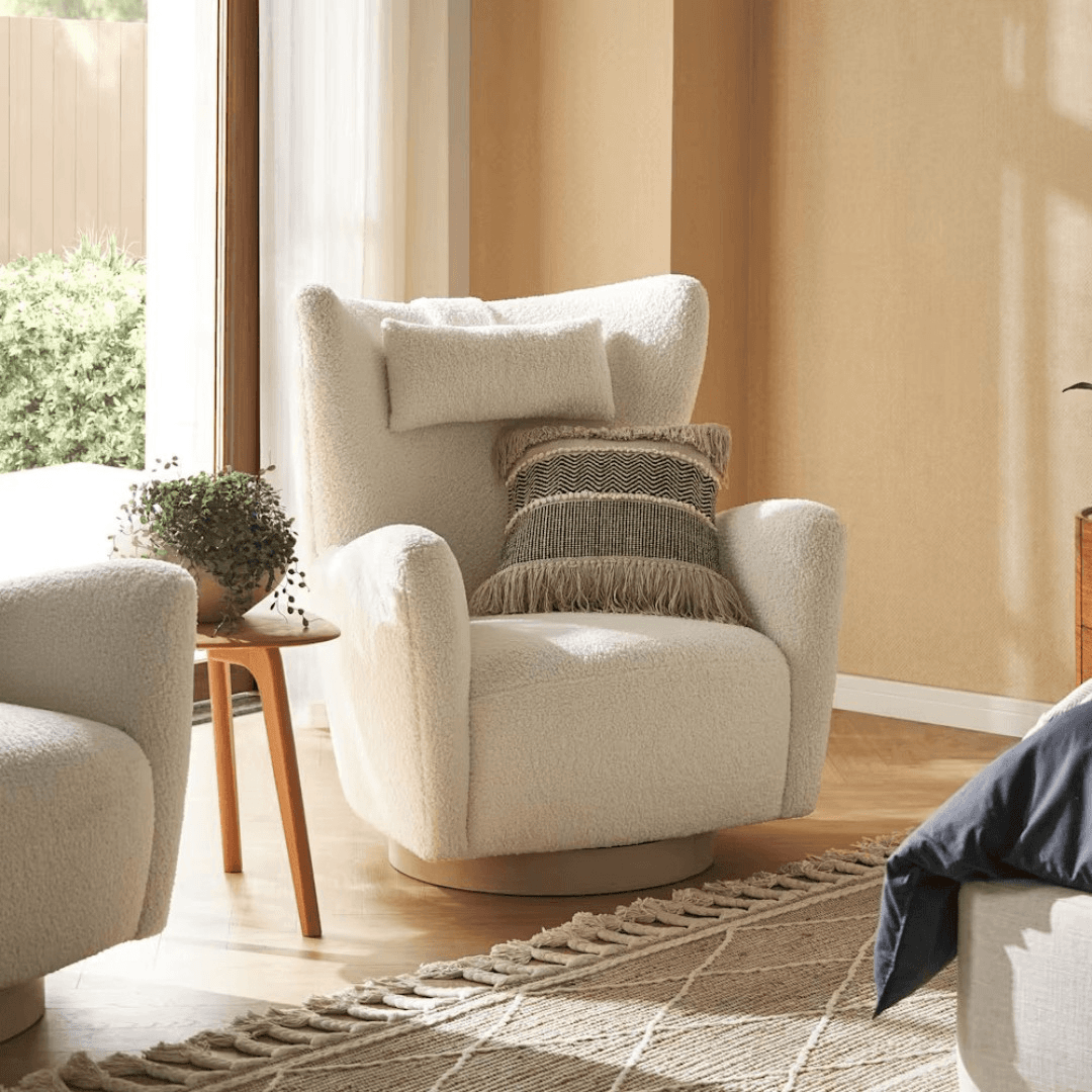 Collette Sherpa Swivel Armchair