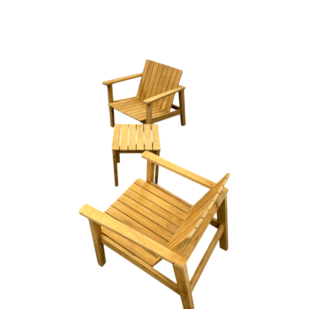 Neighbor Low Chair Teak Adirondack With Low Outdoor Side Table Set of 3 - Thumbnail 5