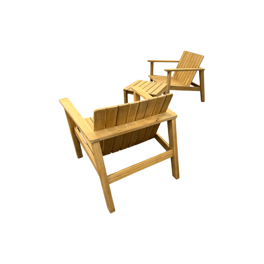 Neighbor Low Chair Teak Adirondack With Low Outdoor Side Table Set of 3 - Thumbnail 8