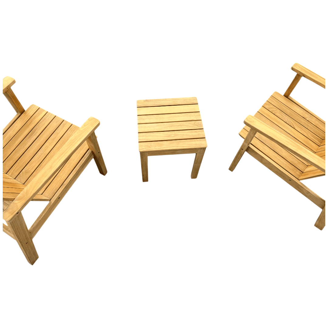 Neighbor Low Chair Teak Adirondack With Low Outdoor Side Table Set of 3 - Thumbnail 9