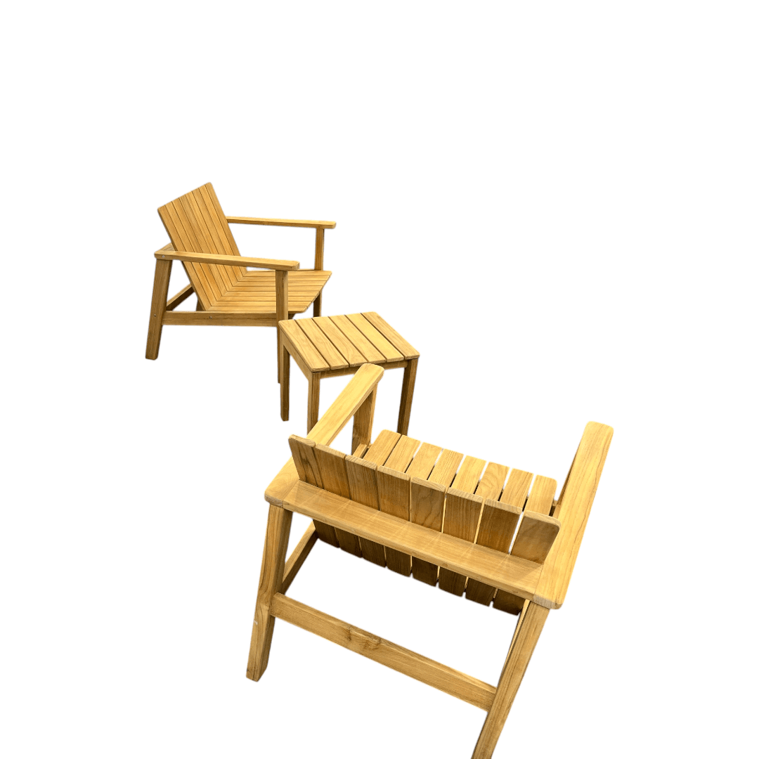 Neighbor Low Chair Teak Adirondack With Low Outdoor Side Table Set of 3 - Thumbnail 10