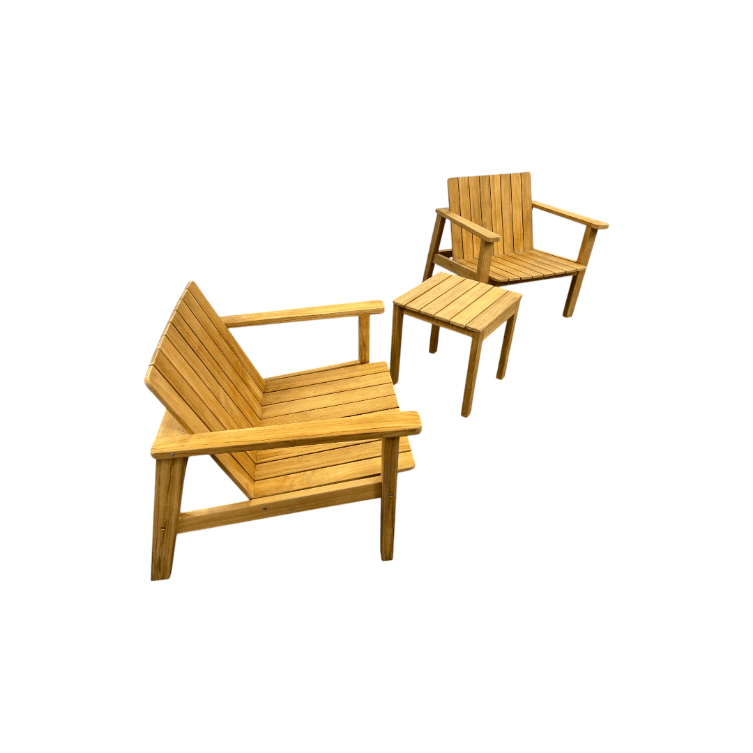 Neighbor Low Chair Teak Adirondack With Low Outdoor Side Table Set of 3 - Thumbnail 12