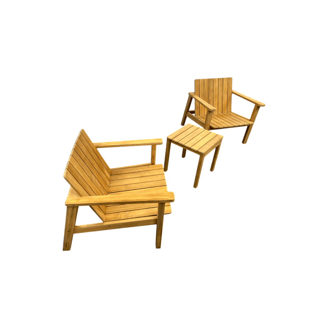 Neighbor Low Chair Teak Adirondack With Low Outdoor Side Table Set of 3 - Thumbnail 13