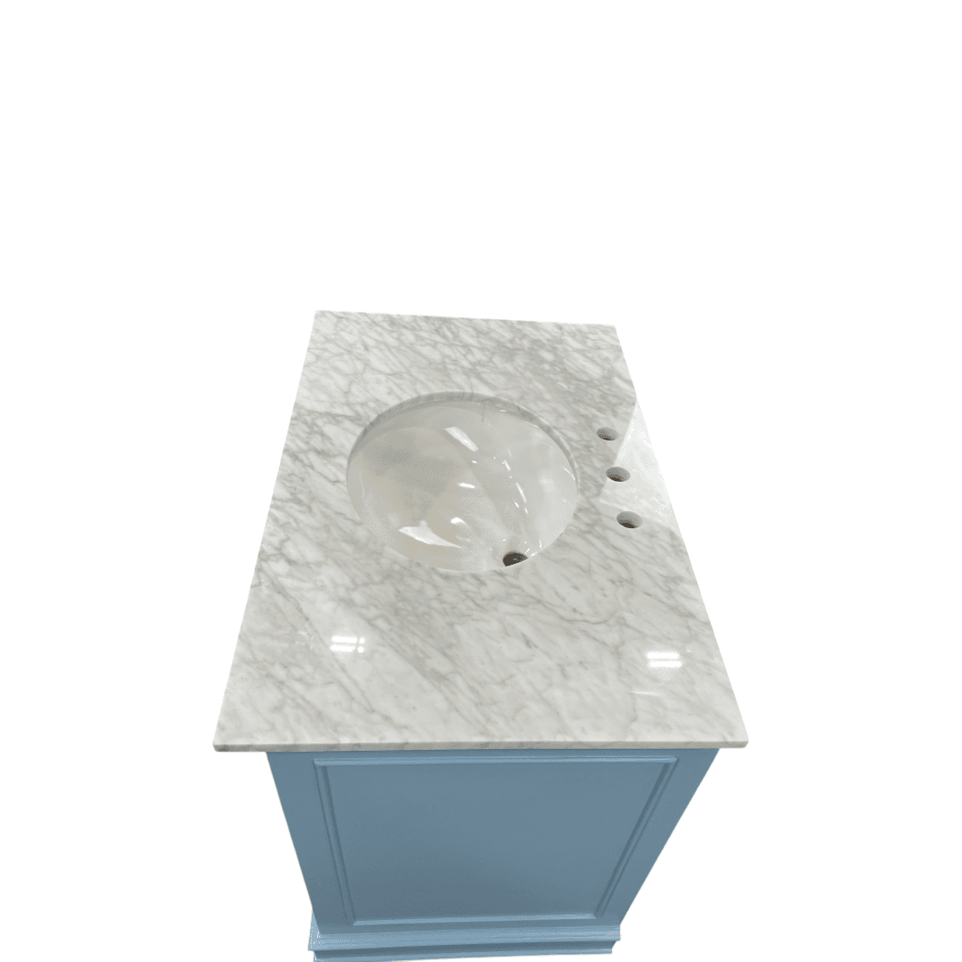 Kitchen Bath Collection Bella Bathroom Vanity with Carrara Marble Top - Powder Blue - Thumbnail 3