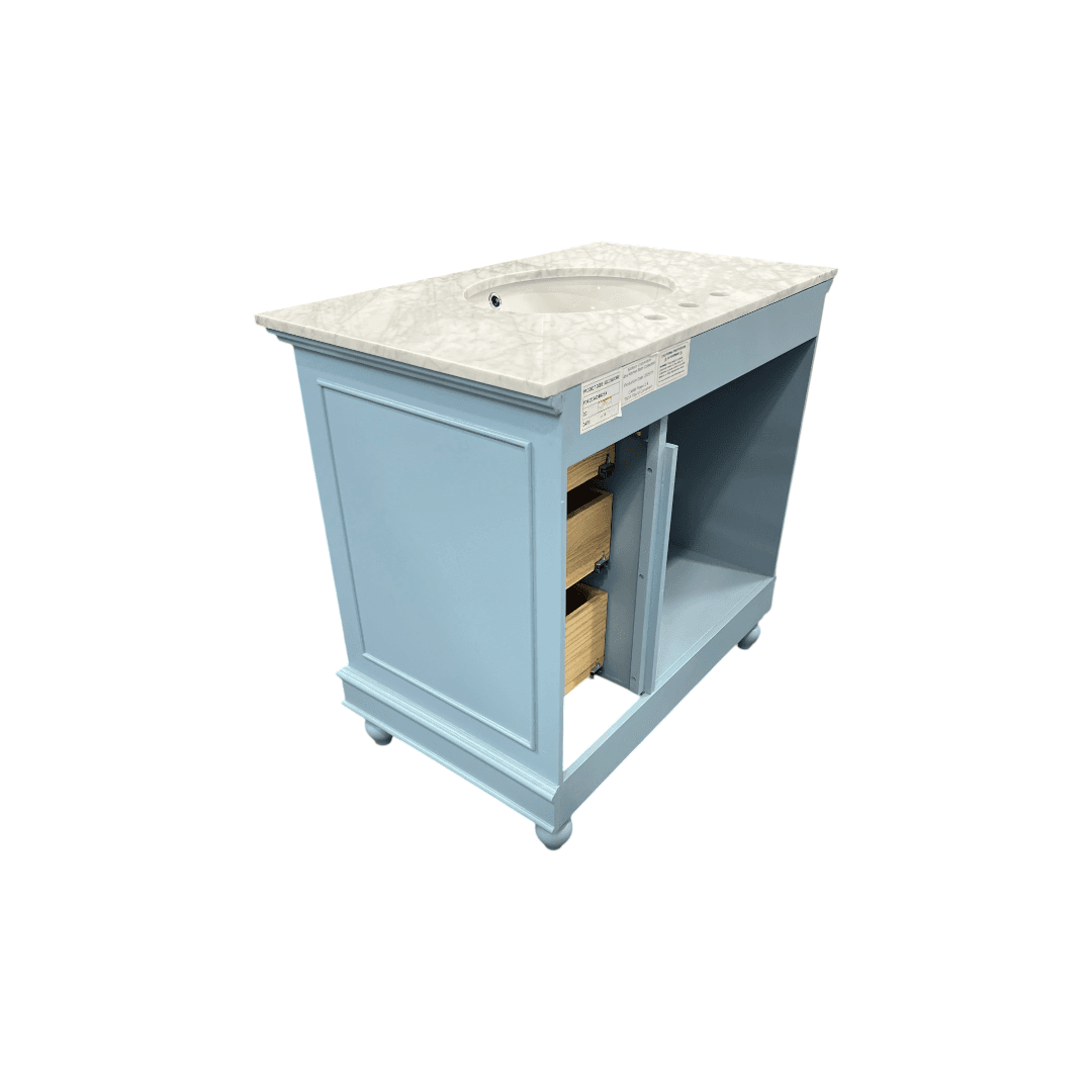Kitchen Bath Collection Bella Bathroom Vanity with Carrara Marble Top - Powder Blue - Thumbnail 6