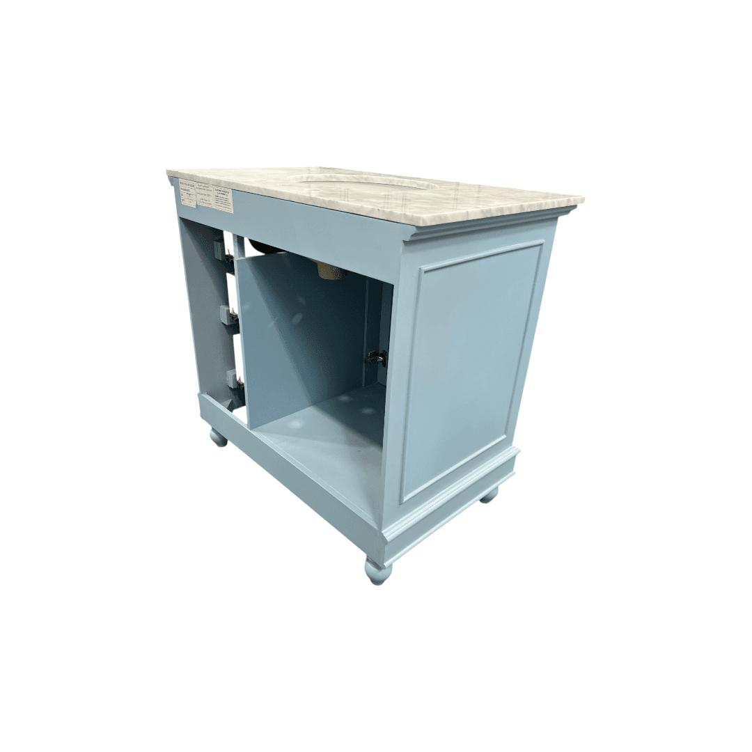 Kitchen Bath Collection Bella Bathroom Vanity with Carrara Marble Top - Powder Blue - Thumbnail 10