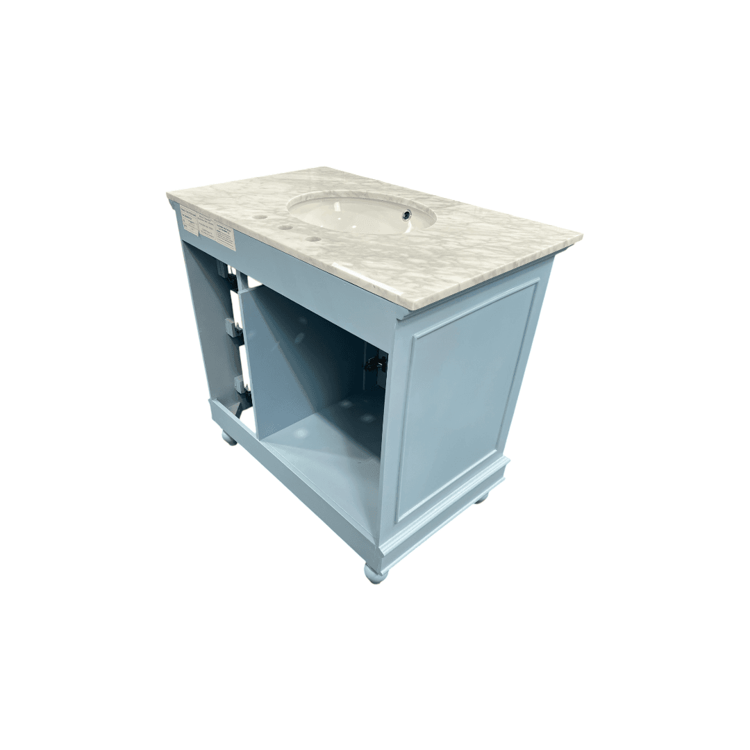 Kitchen Bath Collection Bella Bathroom Vanity with Carrara Marble Top - Powder Blue - Thumbnail 11