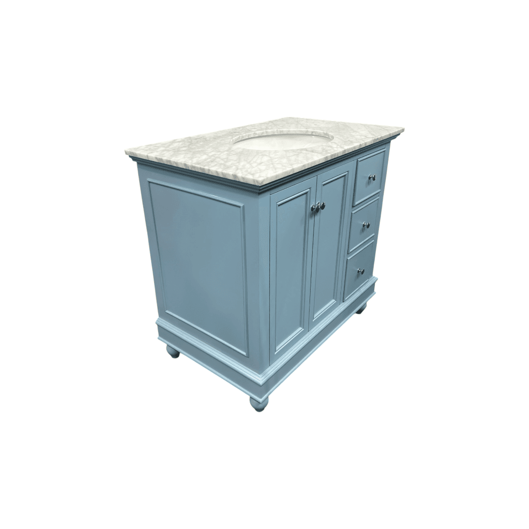 Kitchen Bath Collection Bella Bathroom Vanity with Carrara Marble Top - Powder Blue - Thumbnail 15