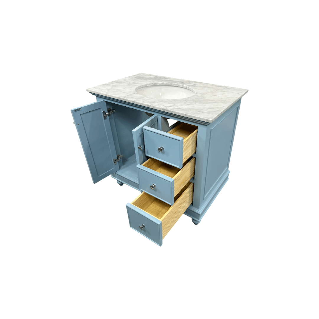 Kitchen Bath Collection Bella Bathroom Vanity with Carrara Marble Top - Powder Blue - Thumbnail 19